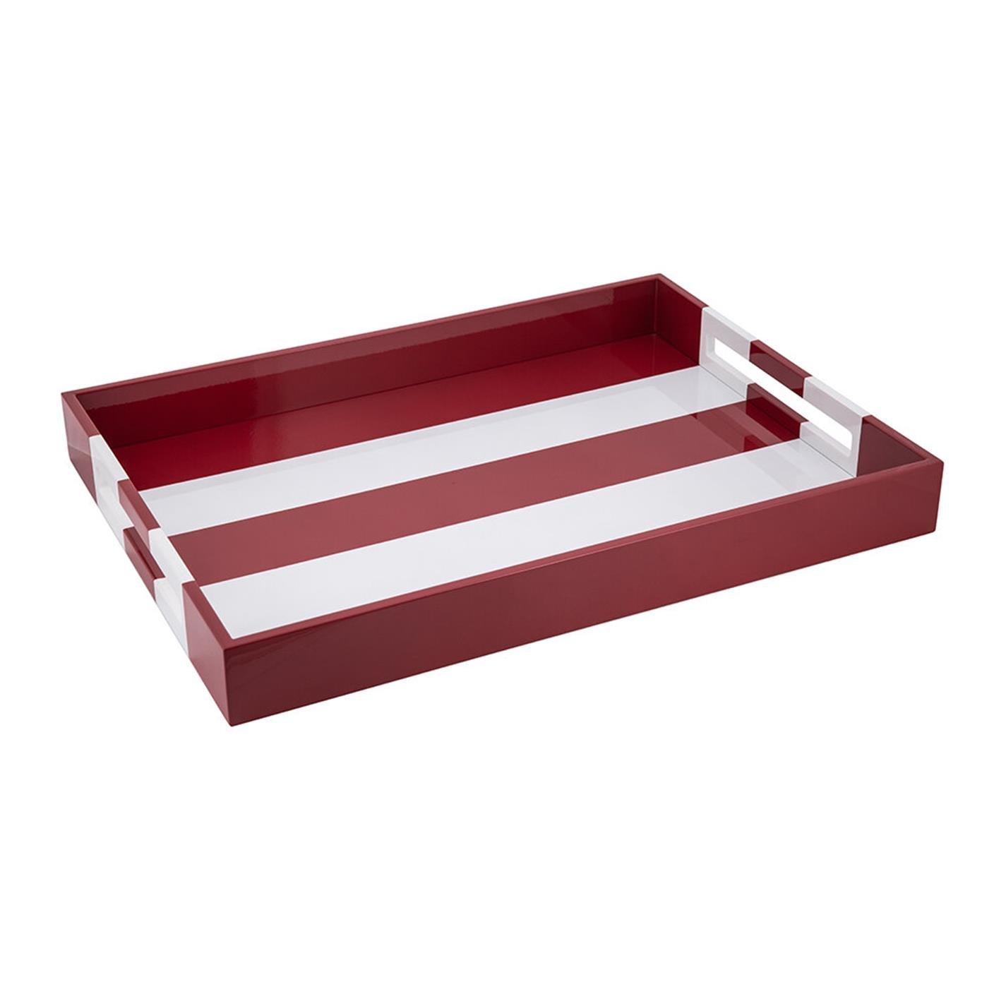 White - Addison Ross - AddisonRoss Striped Lacquered Tray - 3
