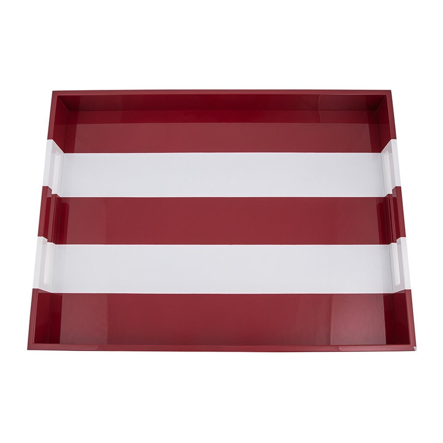 White - Addison Ross - AddisonRoss Striped Lacquered Tray - 4