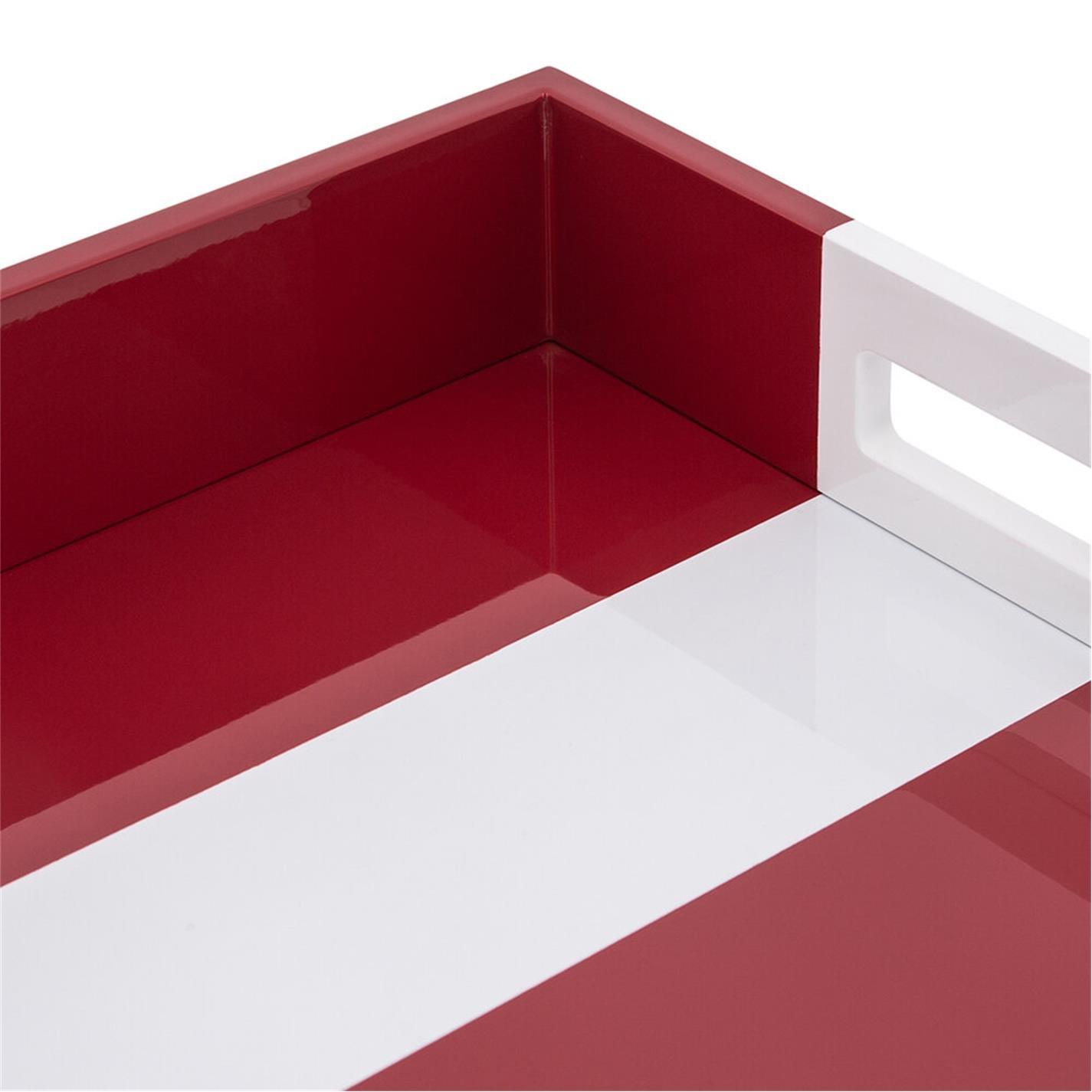 White - Addison Ross - AddisonRoss Striped Lacquered Tray - 5
