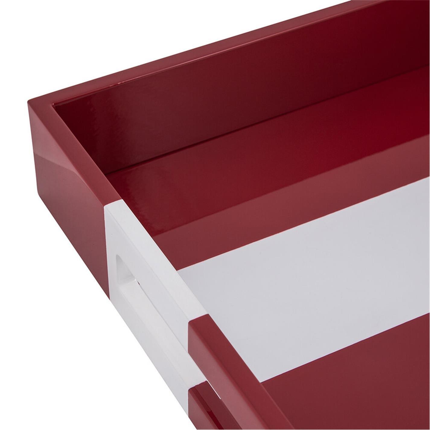 White - Addison Ross - AddisonRoss Striped Lacquered Tray - 6
