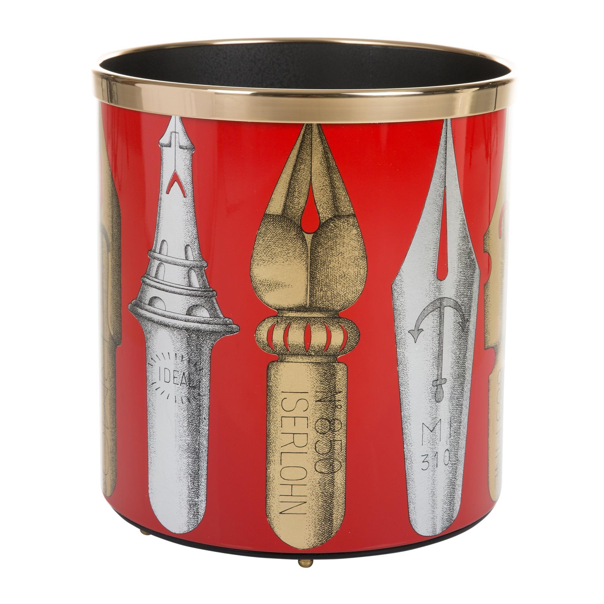 Red - Fornasetti - Pennini Paper Bin - 2