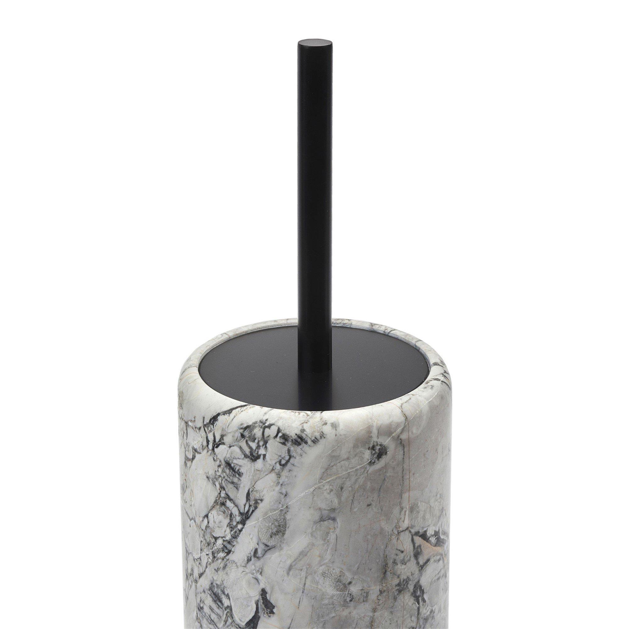 White - Aquanova - Nero Marble Toilet Brush Holder - 3