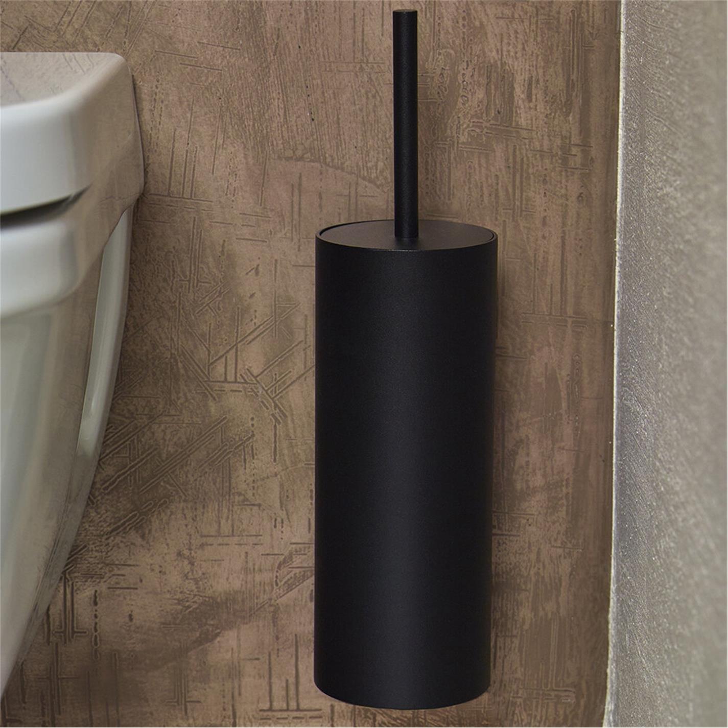 Black - Aquanova - Cyra Wall Mounted Toilet Brush Holder - 2