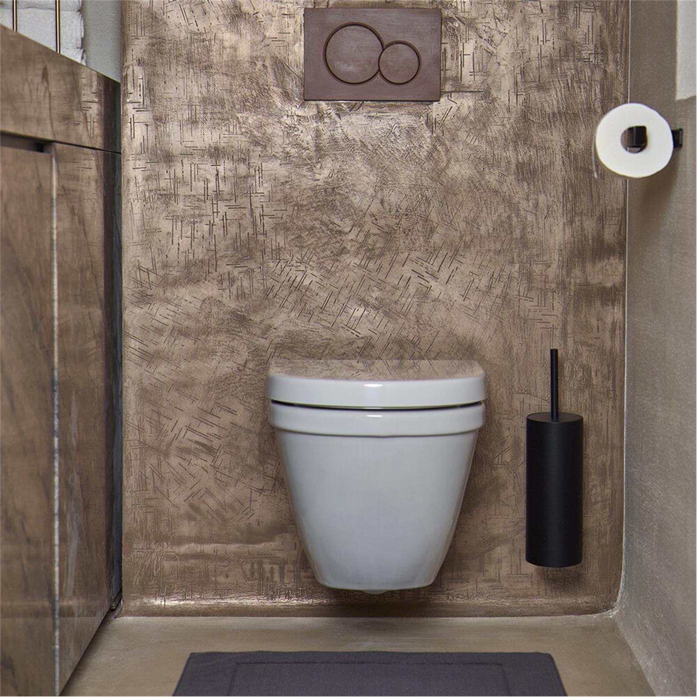 Black - Aquanova - Cyra Wall Mounted Toilet Brush Holder - 3