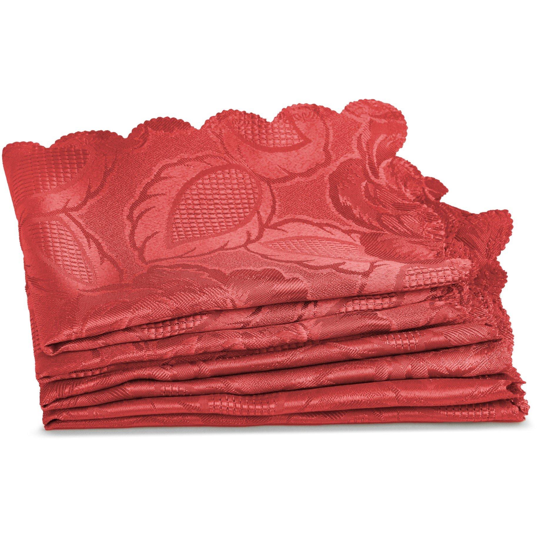 Wine - Emma Barclay - Damask Rose - Jacquard Napkins