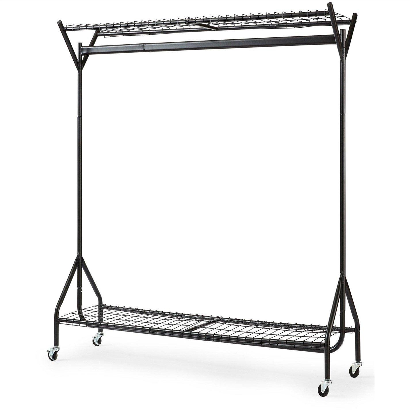 Black - House of Home - Heavy Duty Clothes Rail 4x5ft - 3