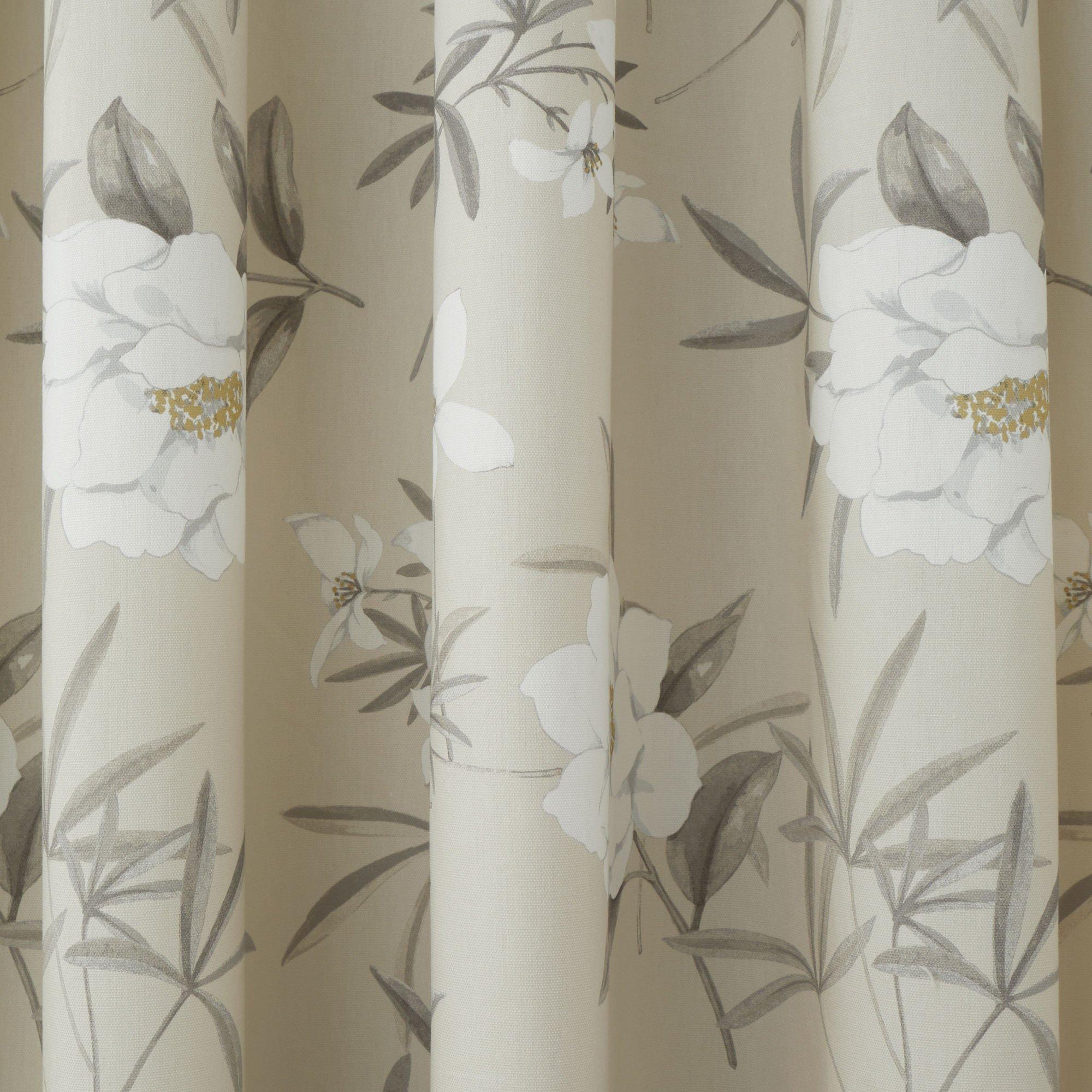 Natural - Dreams and Drapes - Eve Floral Pencil Pleat Curtains in Natural - 3
