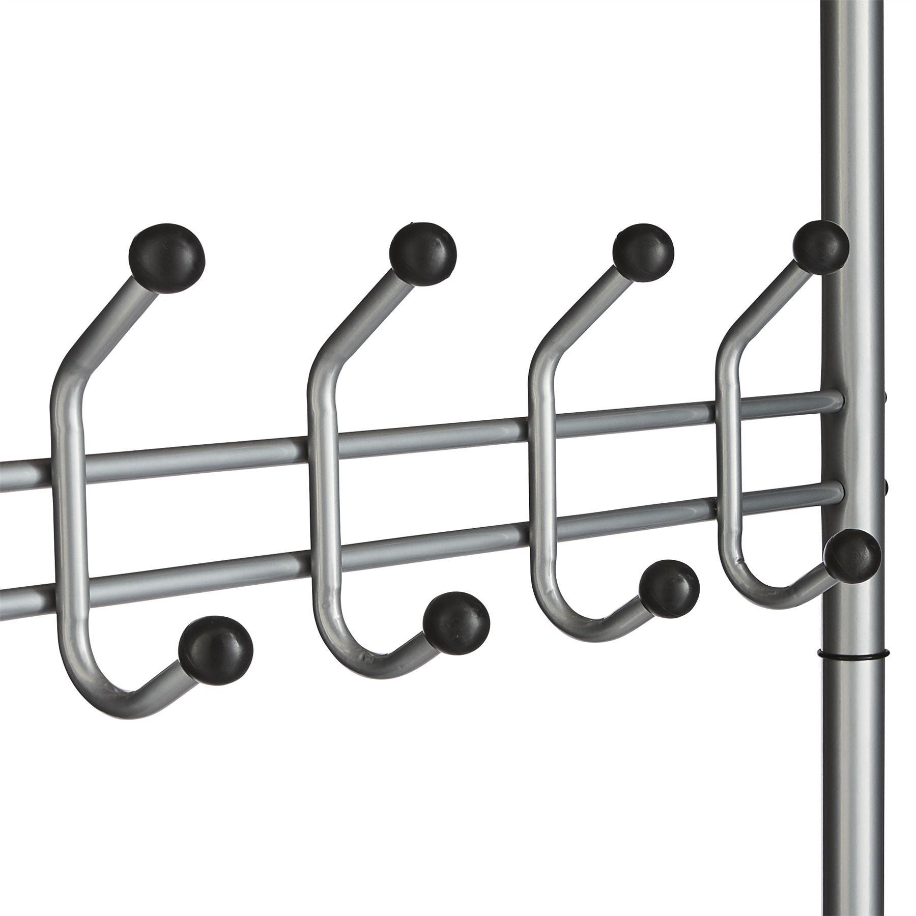 Silver - House of Home - Multi Purpose Stand 18 Hooks For Clothes Shoes - 5