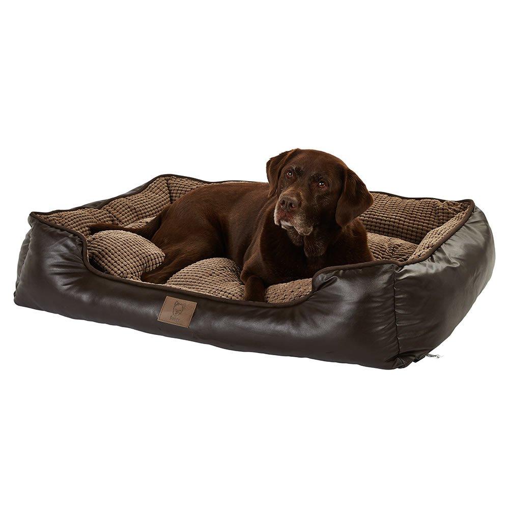 Brown - Bunty - Bunty Tuscan Faux Leather Dog Bed - Brown - 2