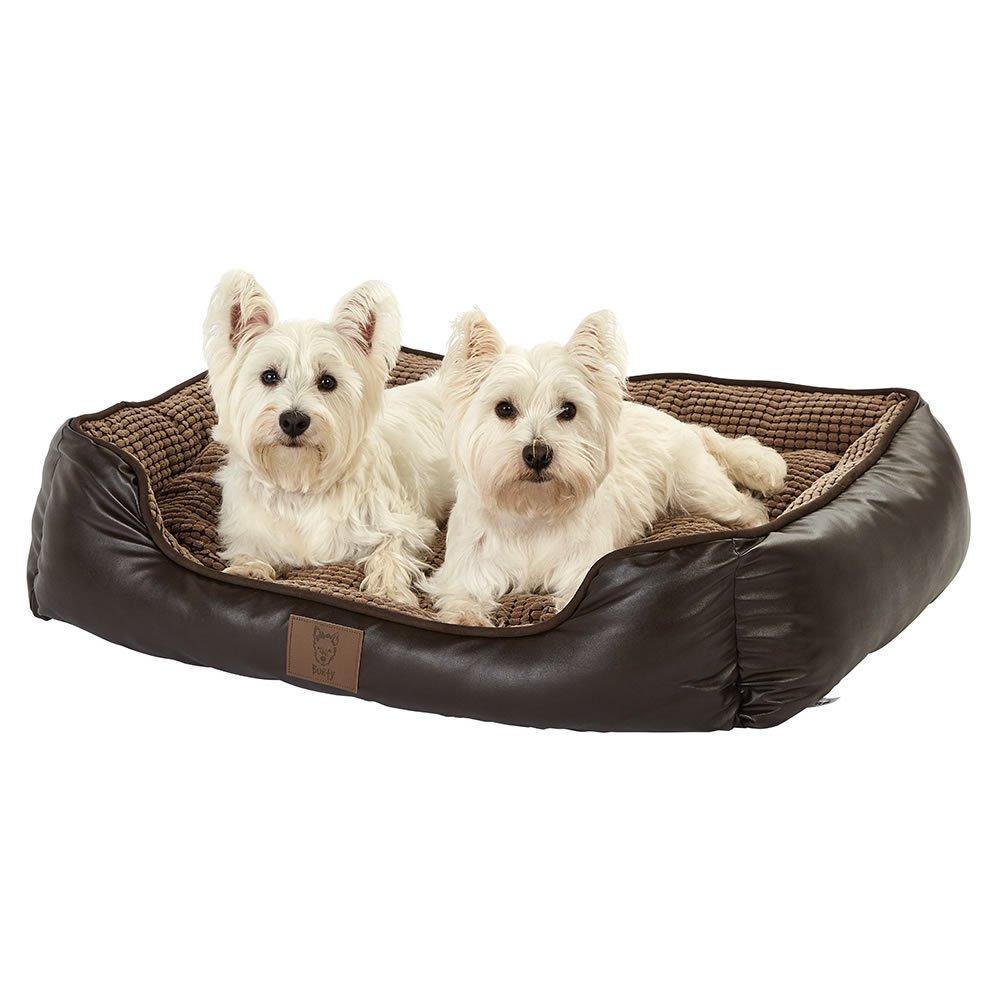 Brown - Bunty - Bunty Tuscan Faux Leather Dog Bed - Brown - 3
