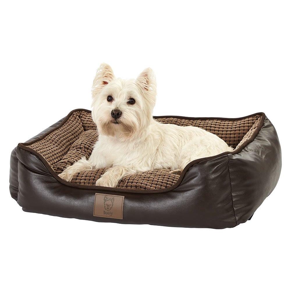 Brown - Bunty - Bunty Tuscan Faux Leather Dog Bed - Brown - 4