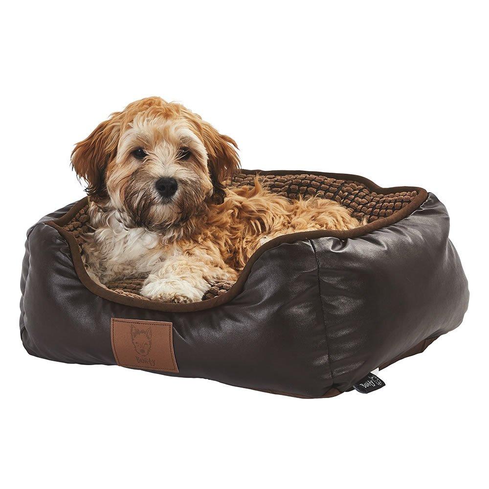 Brown - Bunty - Bunty Tuscan Faux Leather Dog Bed - Brown - 5