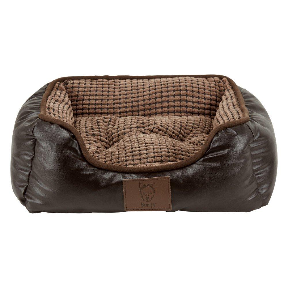 Brown - Bunty - Bunty Tuscan Faux Leather Dog Bed - Brown - 10