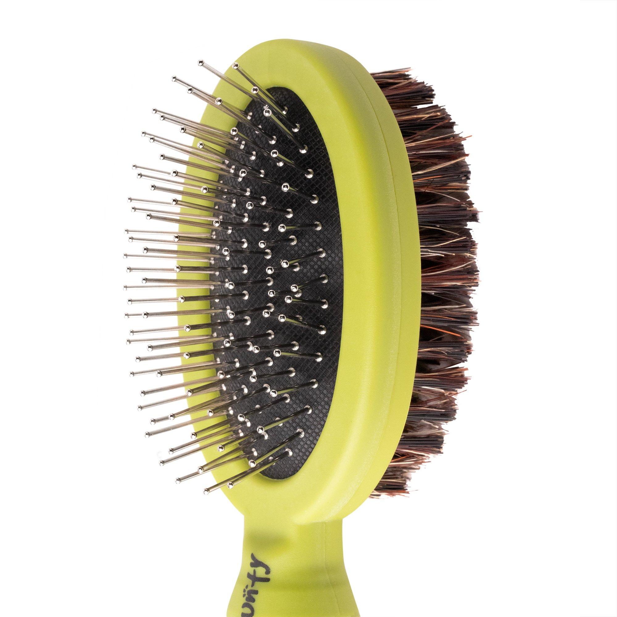Green - Bunty - Bunty Pin & Bristle Dog Cat Pet Grooming Brush - 8