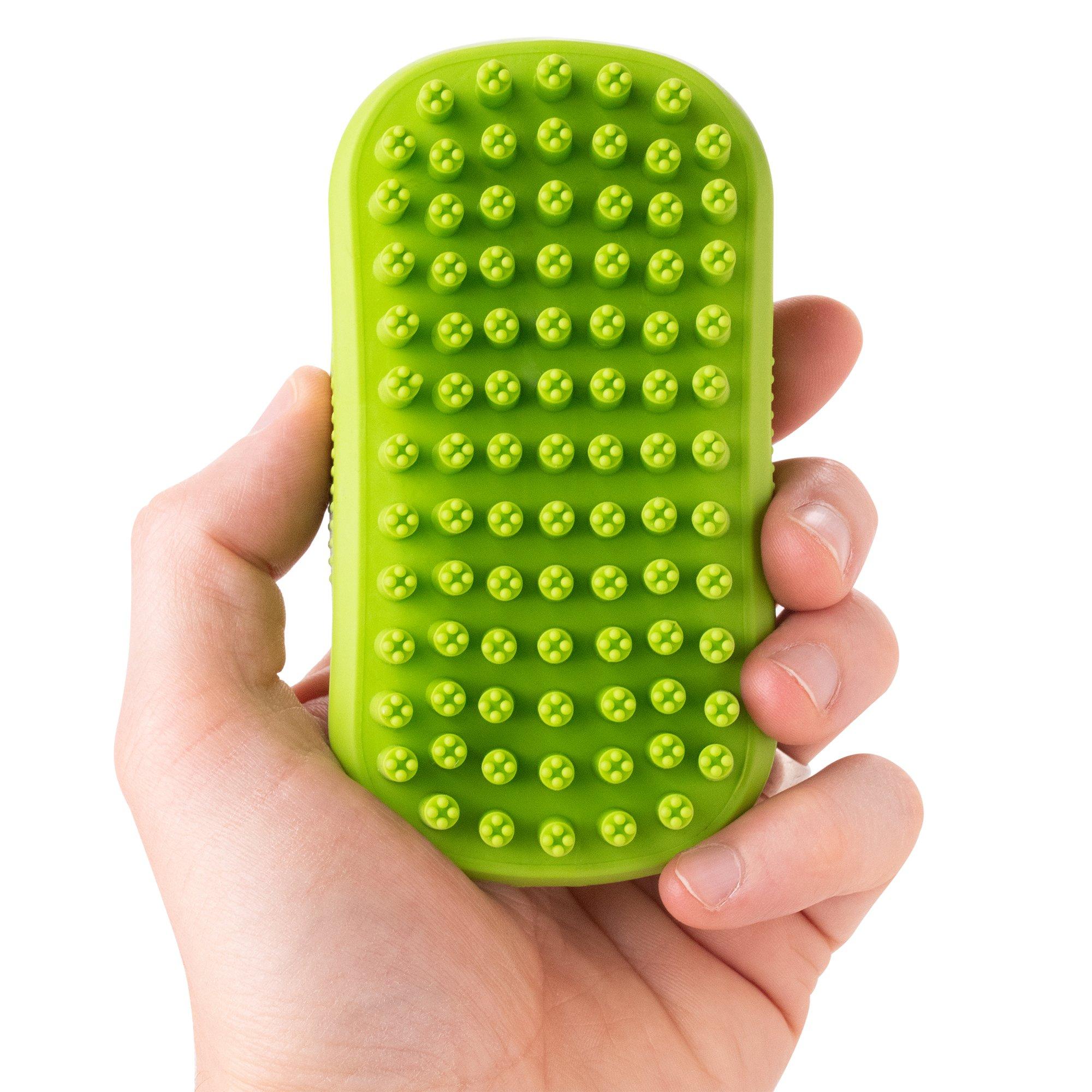 Green - Bunty - Bunty Dog Pet Massage Bath Brush Grooming Cleaning - 1