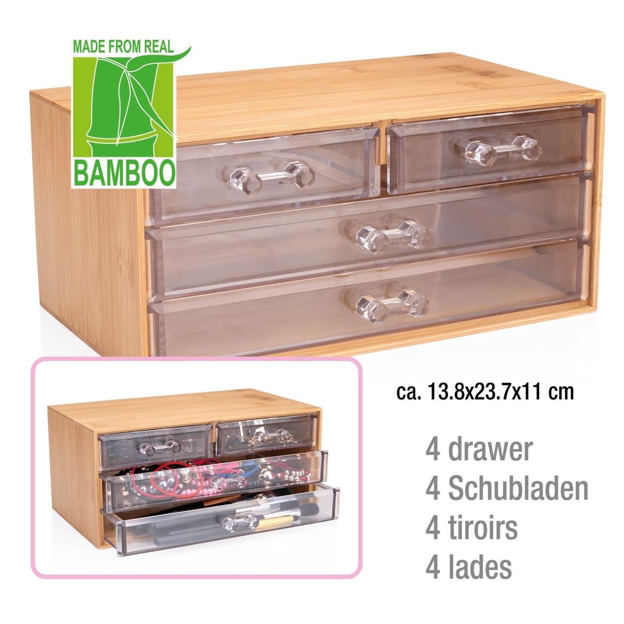 Clear - Touch Of Beauty - ToB Cosmetic Organizer With 4 Drawers - 1