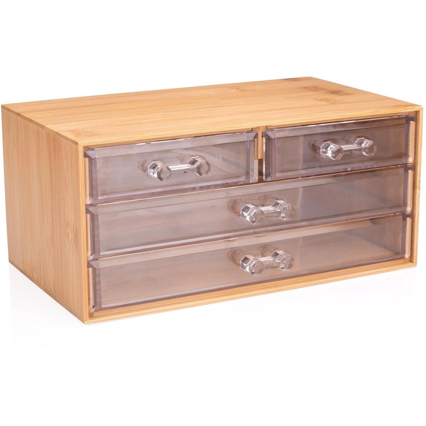 Clear - Touch Of Beauty - ToB Cosmetic Organizer With 4 Drawers - 2