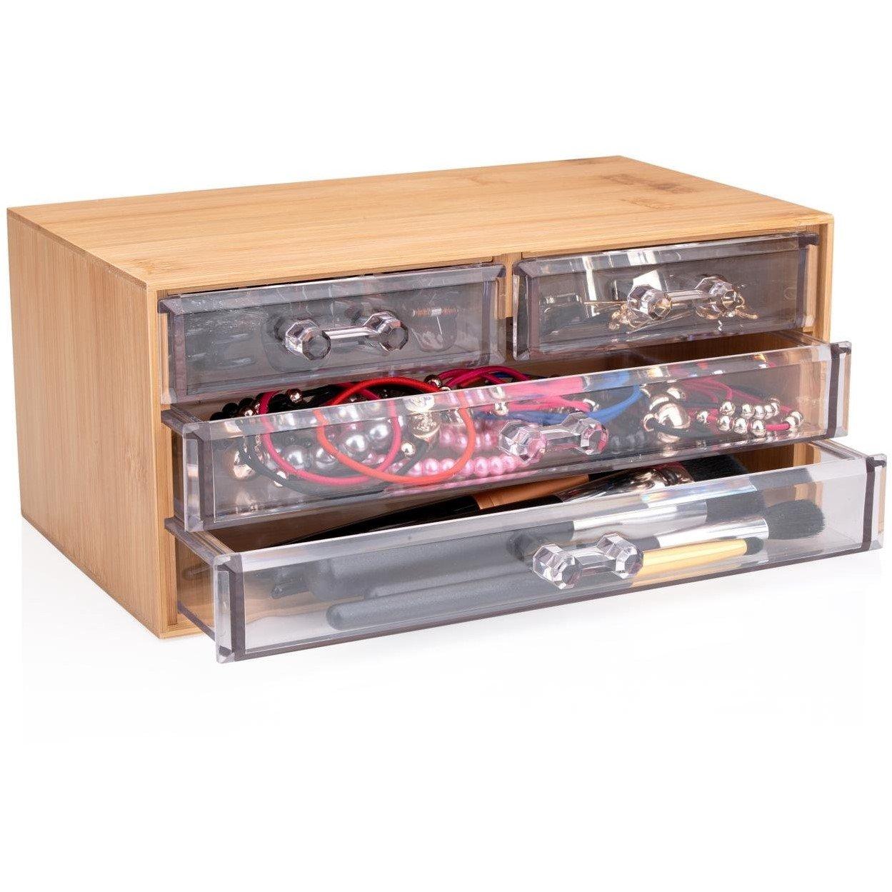 Clear - Touch Of Beauty - ToB Cosmetic Organizer With 4 Drawers - 3