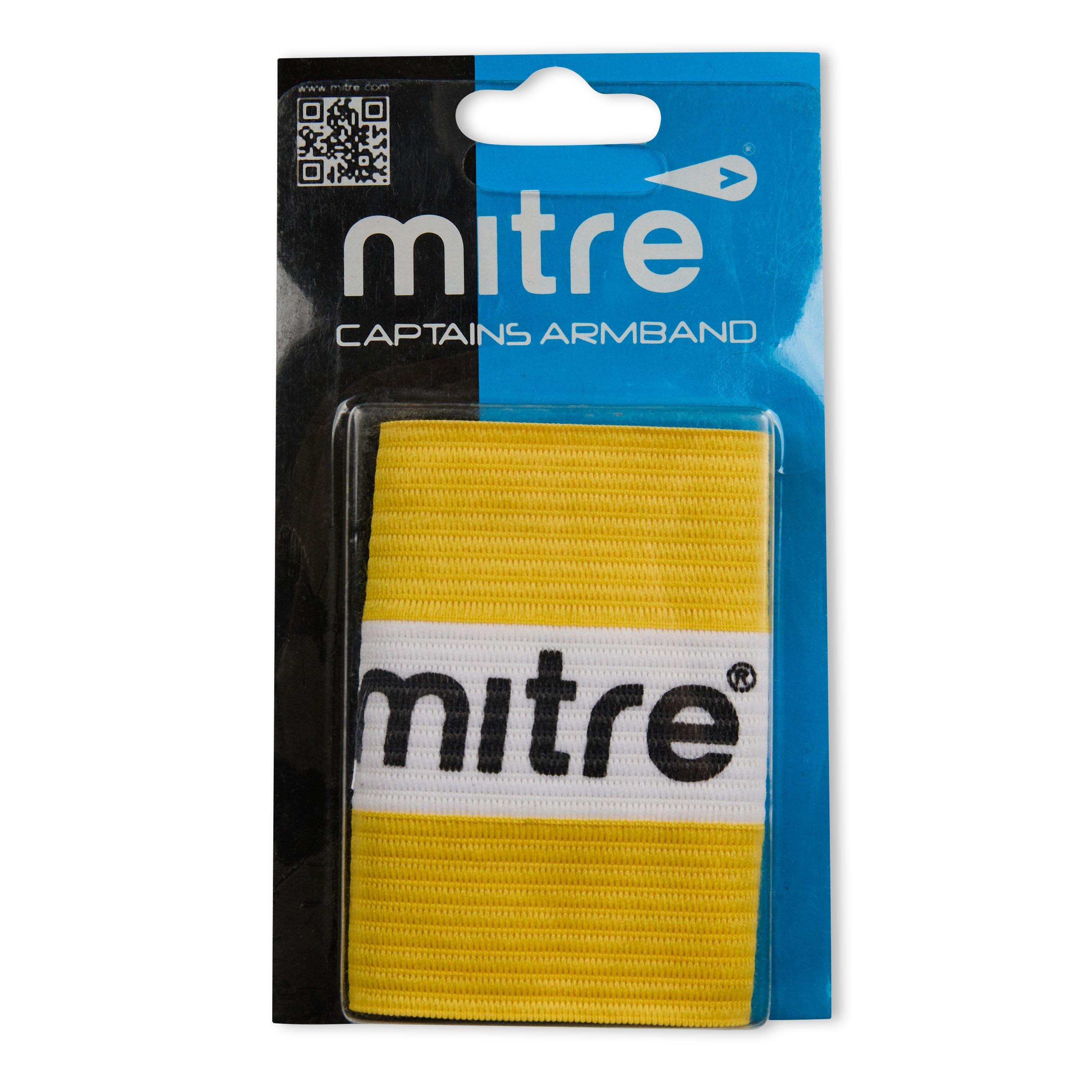 Mitre  Adults Captain's Armband - Yellow/White - Small