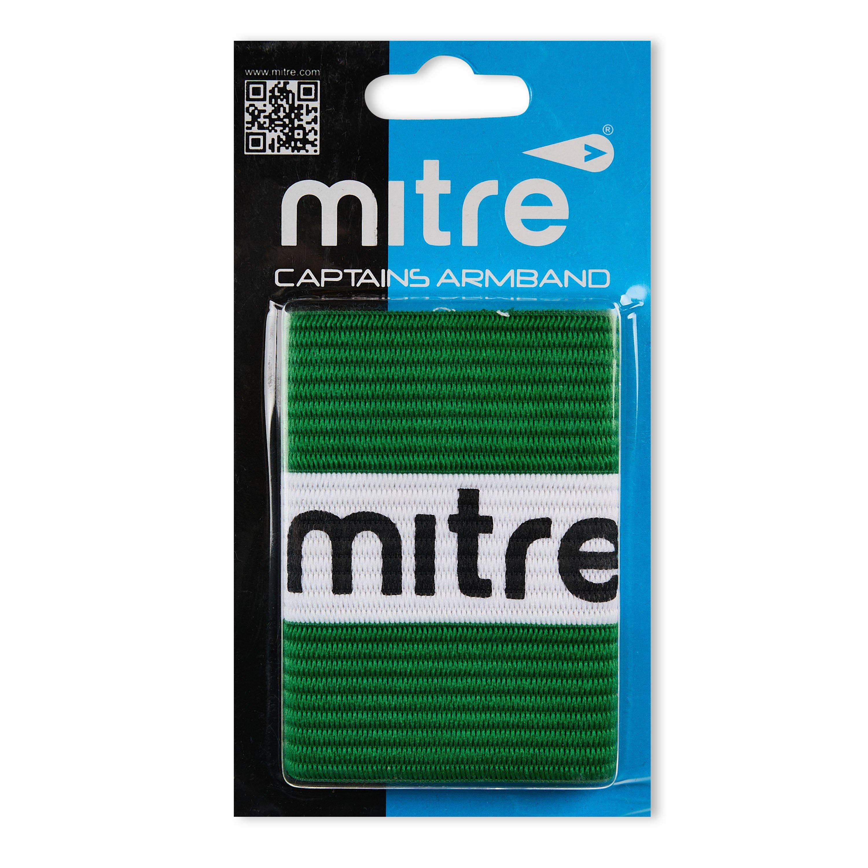 Mitre  Adults Captain's Armband - Green/White - Small