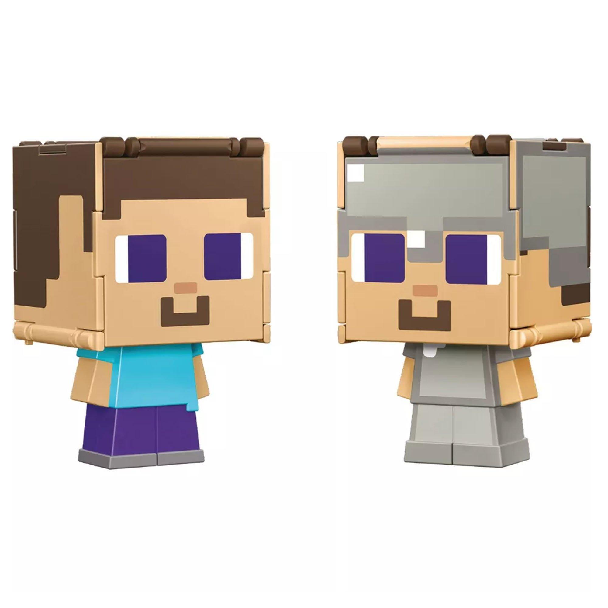 None - Minecraft - Flippin' Figs Steve in Iron Armor Action Figure - 3