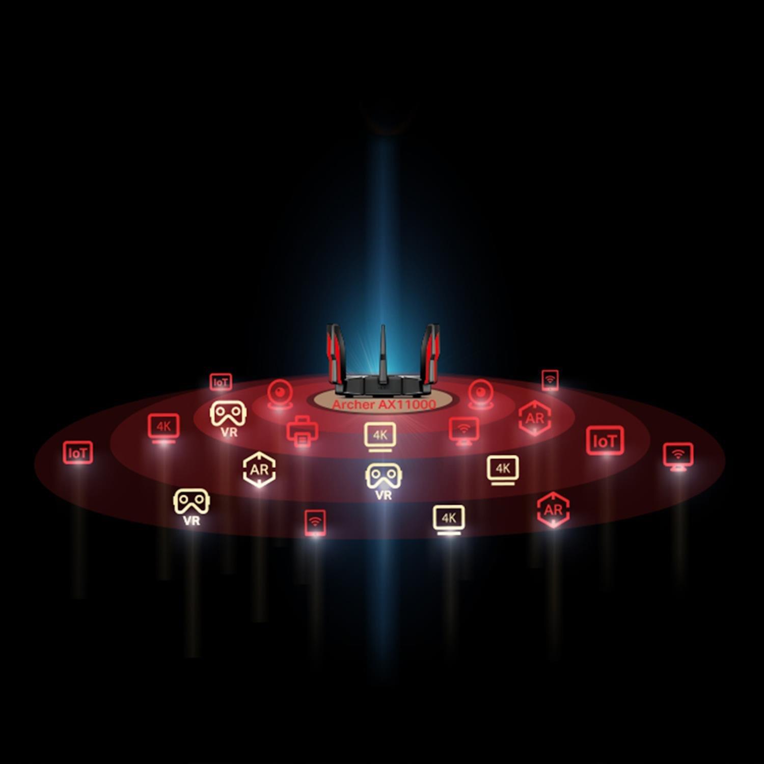 Noir / Rouge - TP-Link - Tri-Band WiFi Gaming Routers - 2