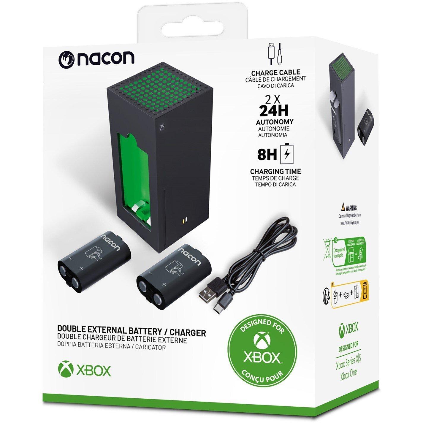 Black - Nacon - Double External Battery Charger for Xbox Controllers - 1