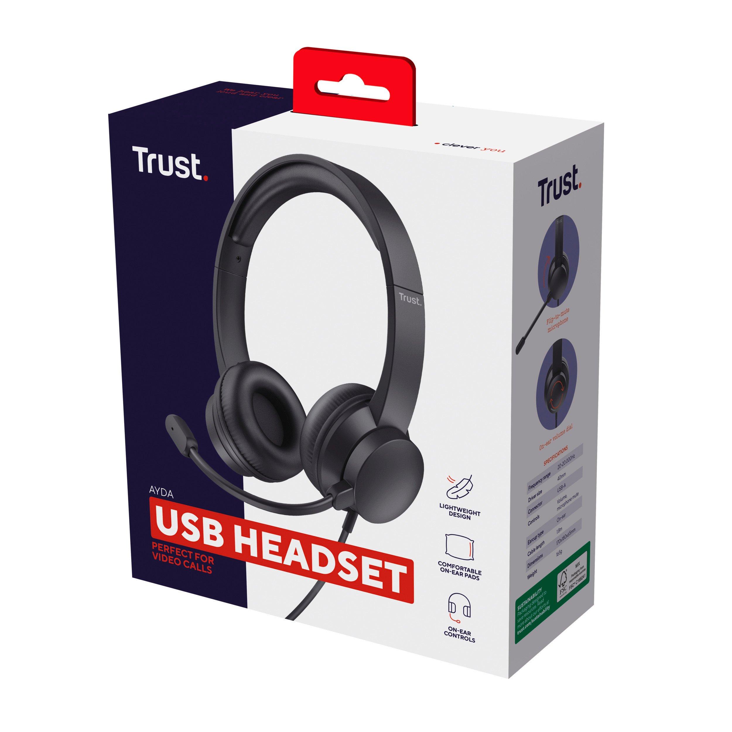 Crna - Trust - Trust Ayda PC headset - Black - 6