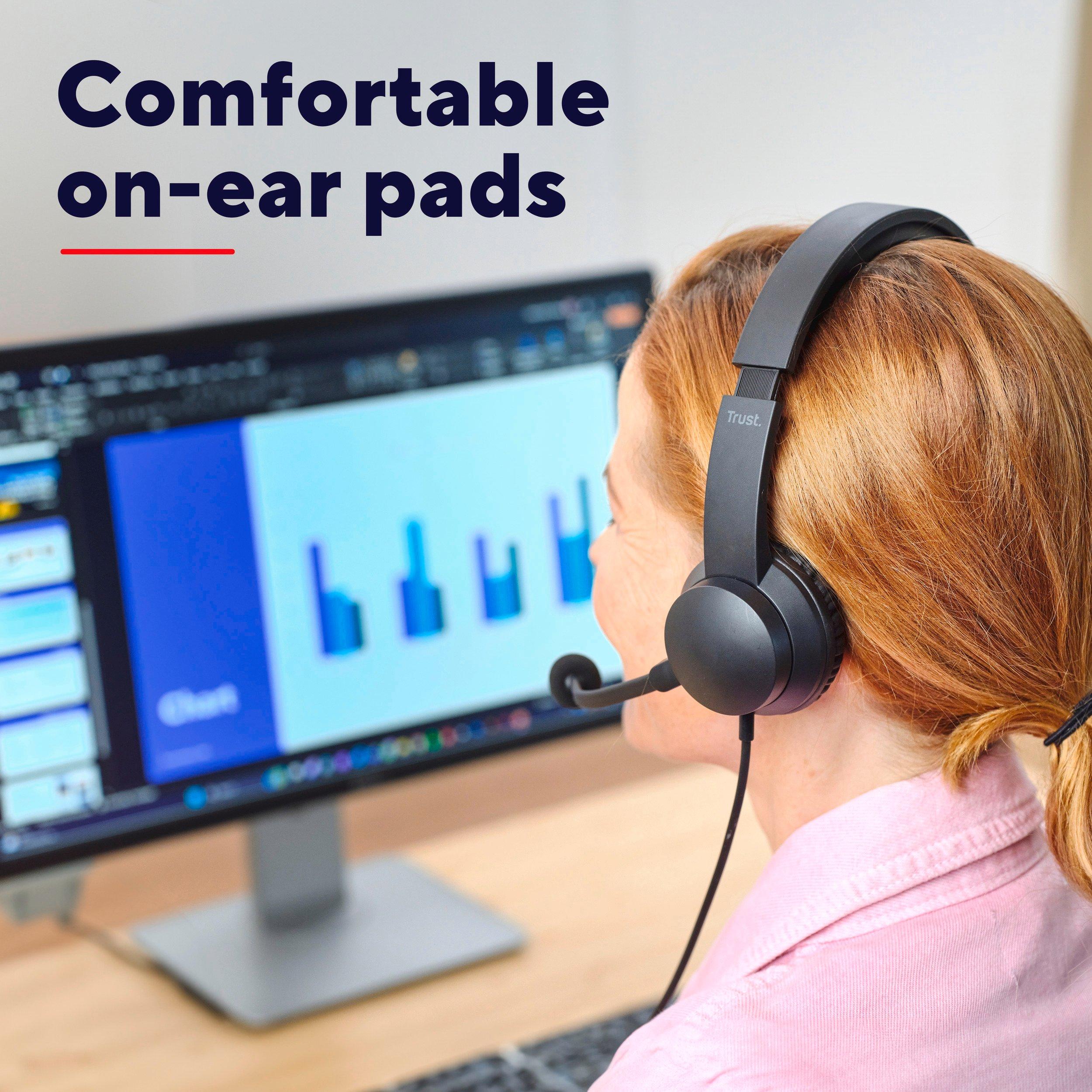 Crna - Trust - Trust Ayda PC headset - Black - 8