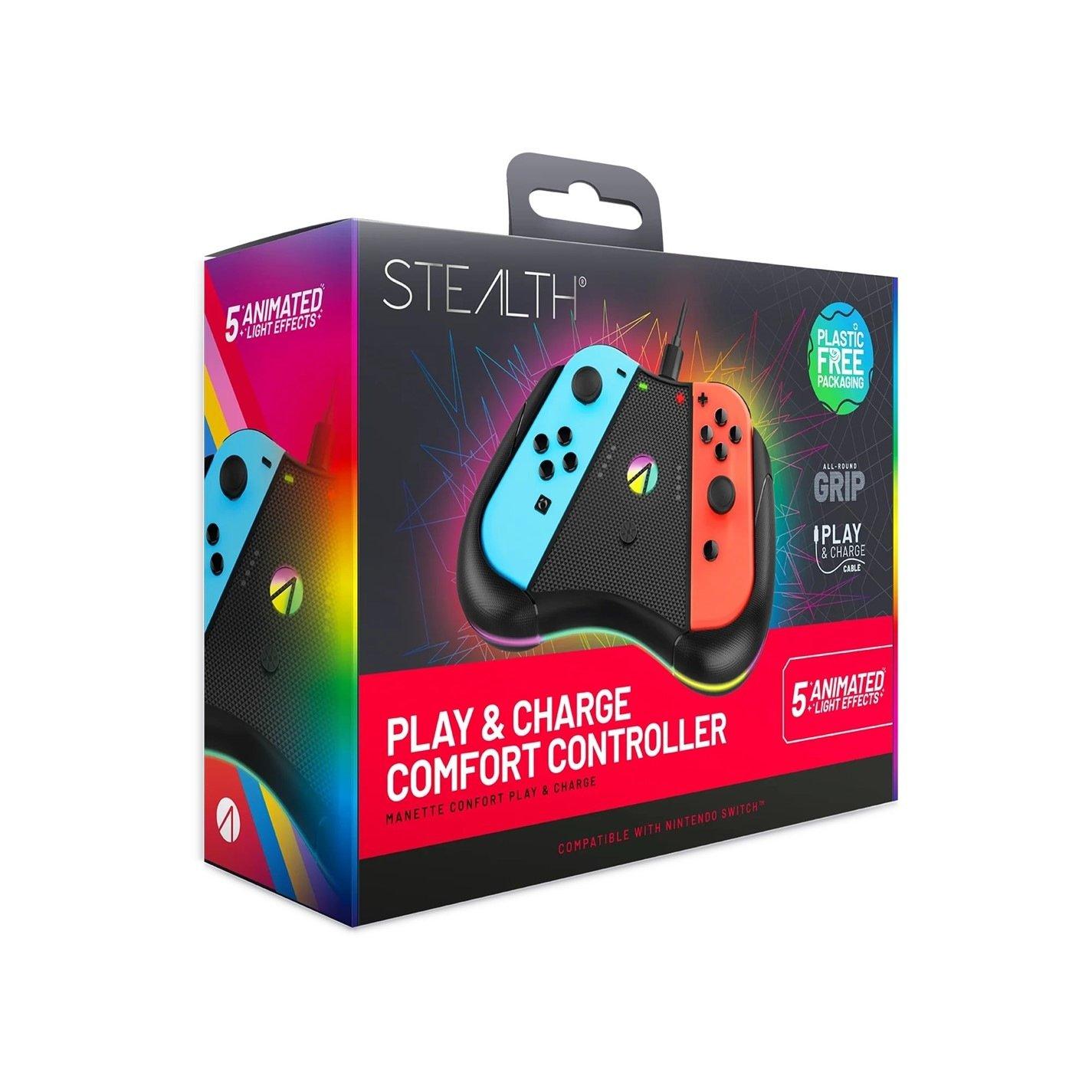 LightUp - Stealth - Light-Up Play & Charge Comfort Controller compatible with Nintendo Switch Joy-Con controllers - 2