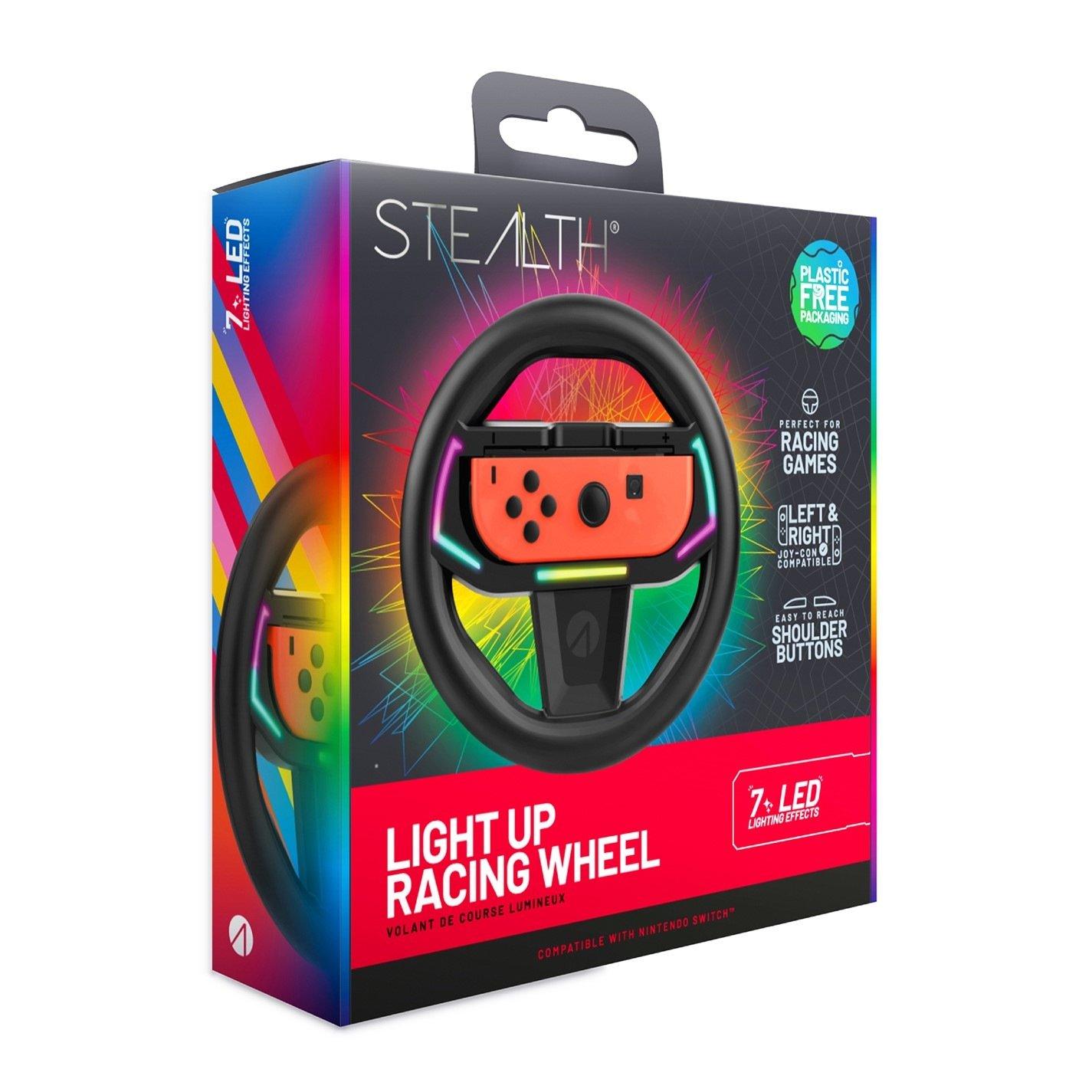Zwart - Stealth - Joy-Con Light-Up Racing Wheel - Nintendo Switch & Switch OLED - 2