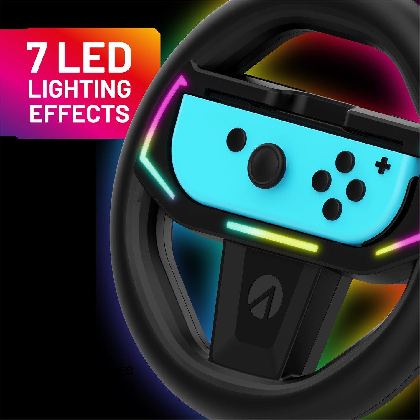 Zwart - Stealth - Joy-Con Light-Up Racing Wheel - Nintendo Switch & Switch OLED - 5