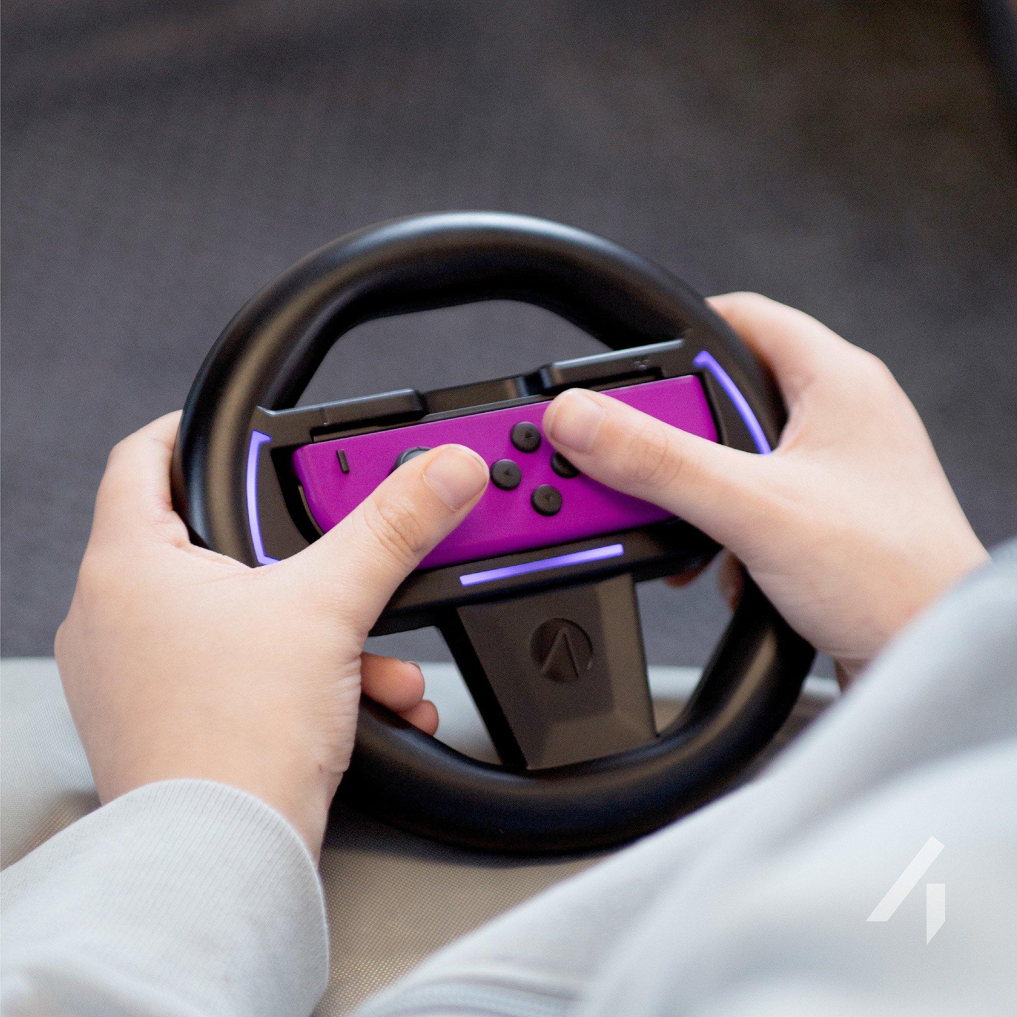 Zwart - Stealth - Joy-Con Light-Up Racing Wheel - Nintendo Switch & Switch OLED - 8