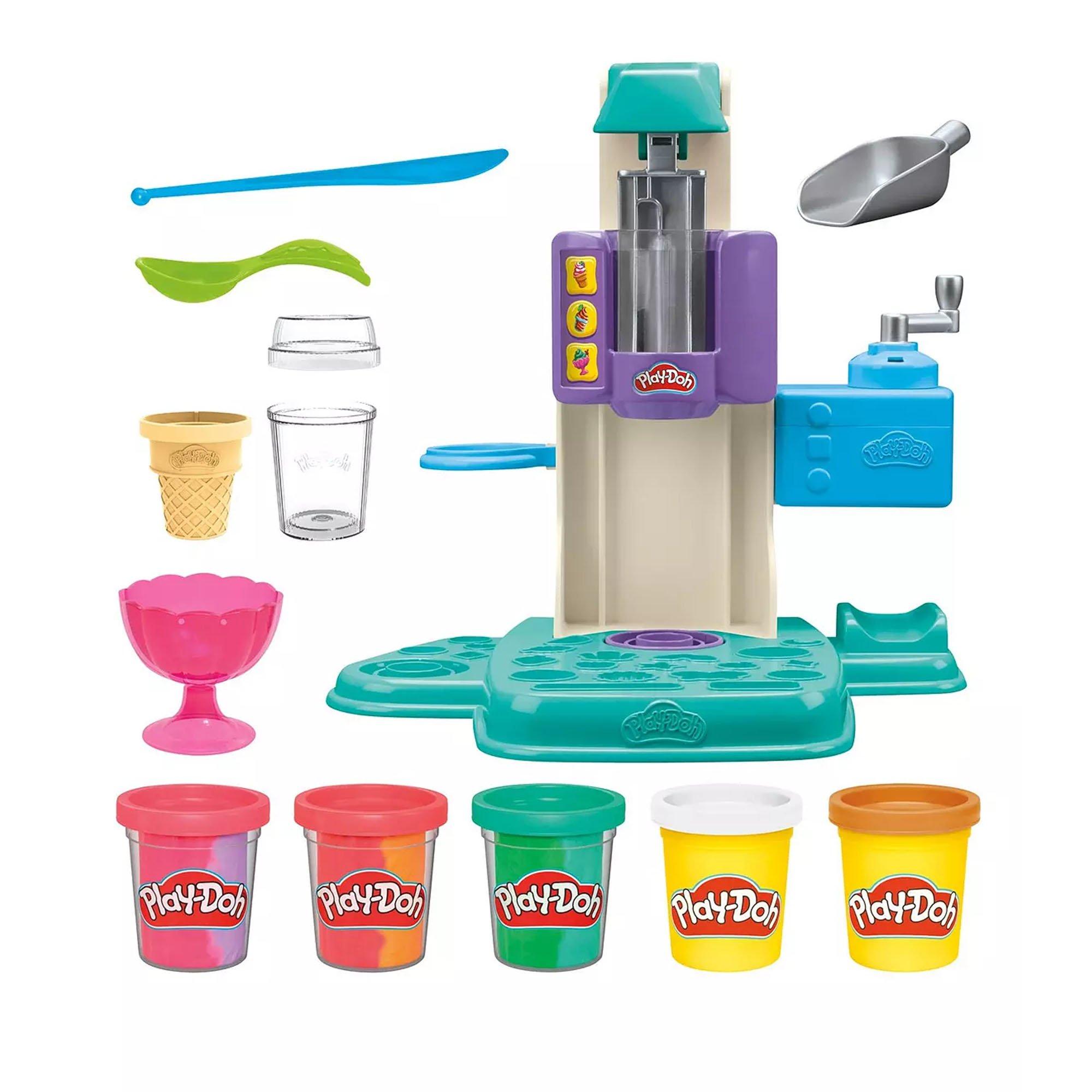 None - Play-Doh - Play Doh Rainbow Swirl Ice Cream Playset - 3