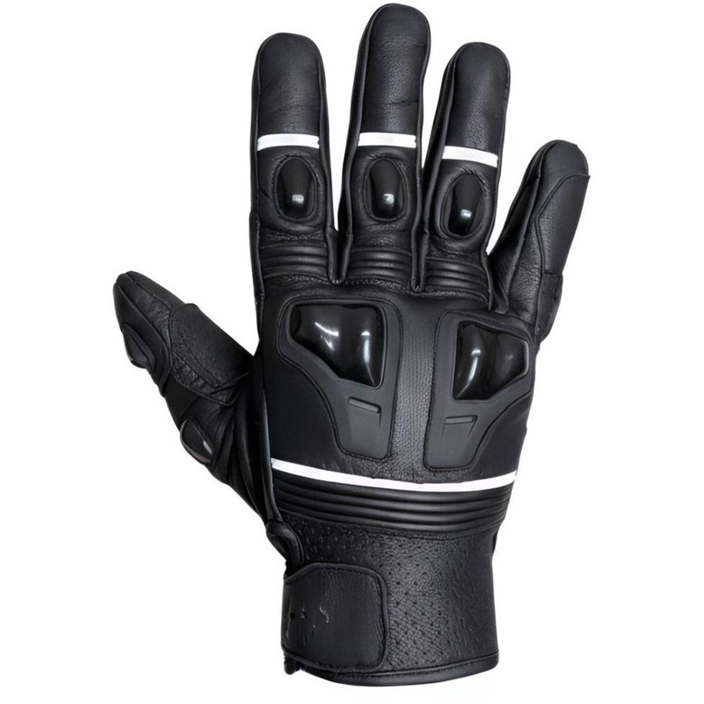 Black - No Fear - Leather Motorcycle Glove - 2