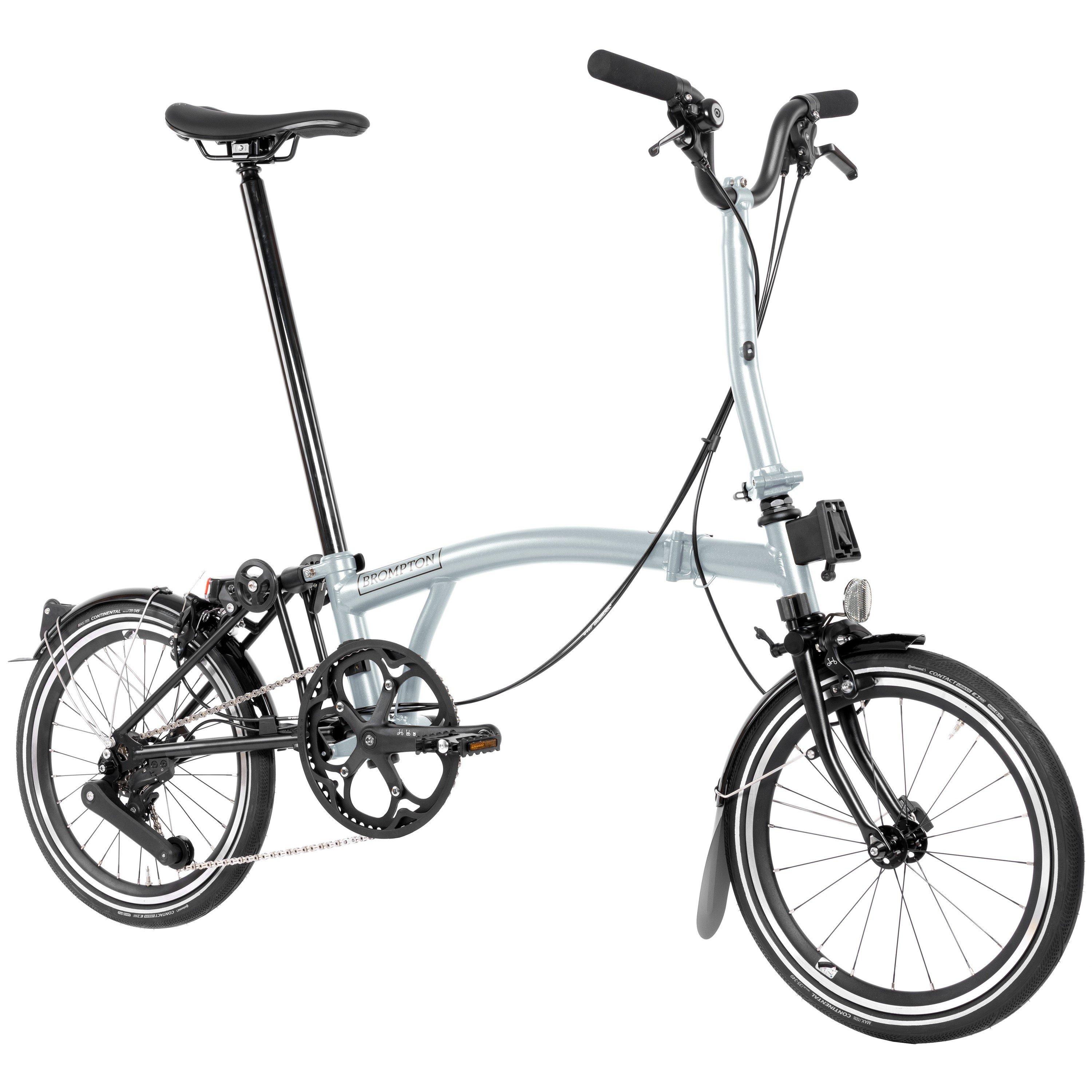 Lunar Ice - Brompton - P Line 4-Speed - Mid Handlebar - Folding Superlight Bike - 2