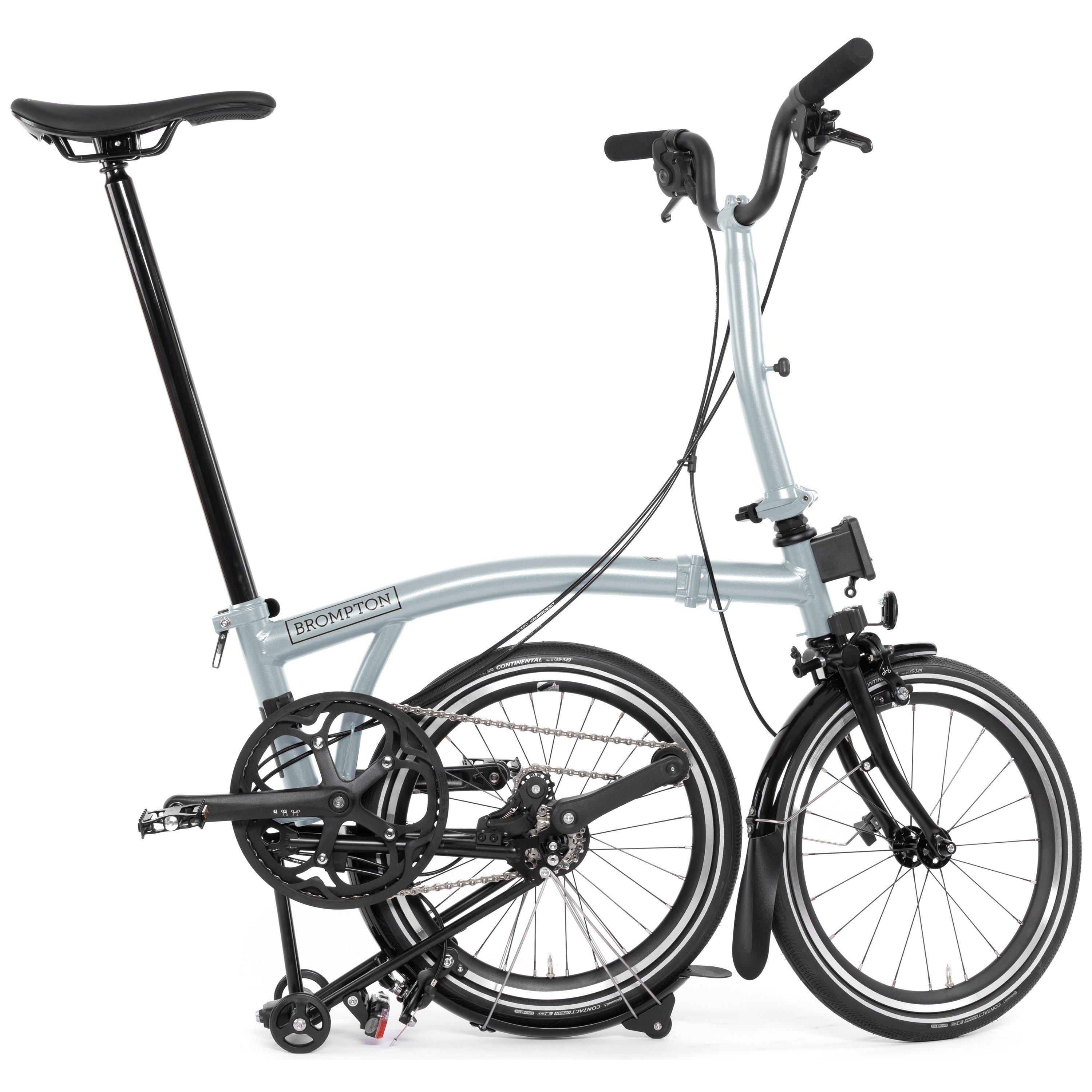 Lunar Ice - Brompton - P Line 4-Speed - Mid Handlebar - Folding Superlight Bike - 3