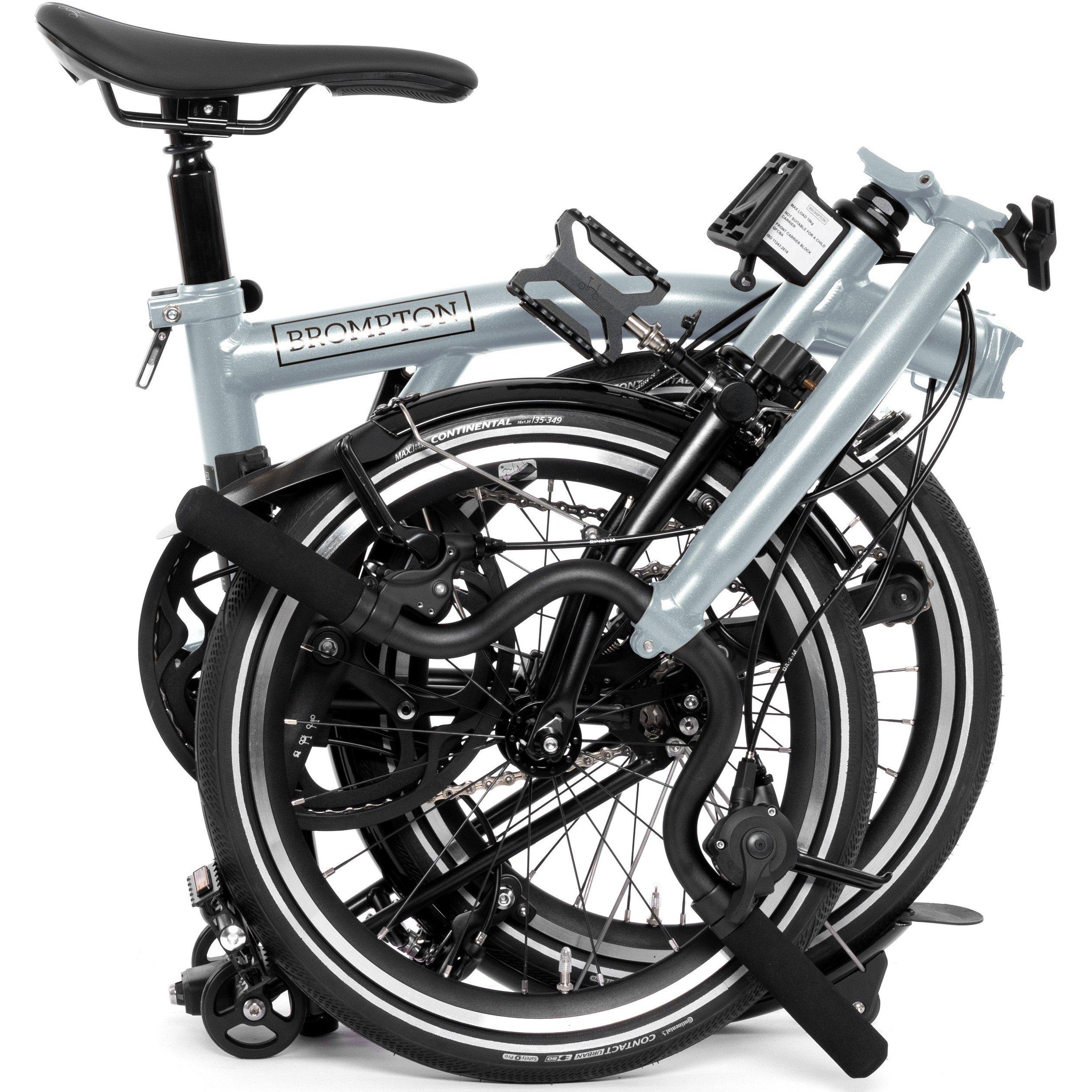 Lunar Ice - Brompton - P Line 4-Speed - Mid Handlebar - Folding Superlight Bike - 4