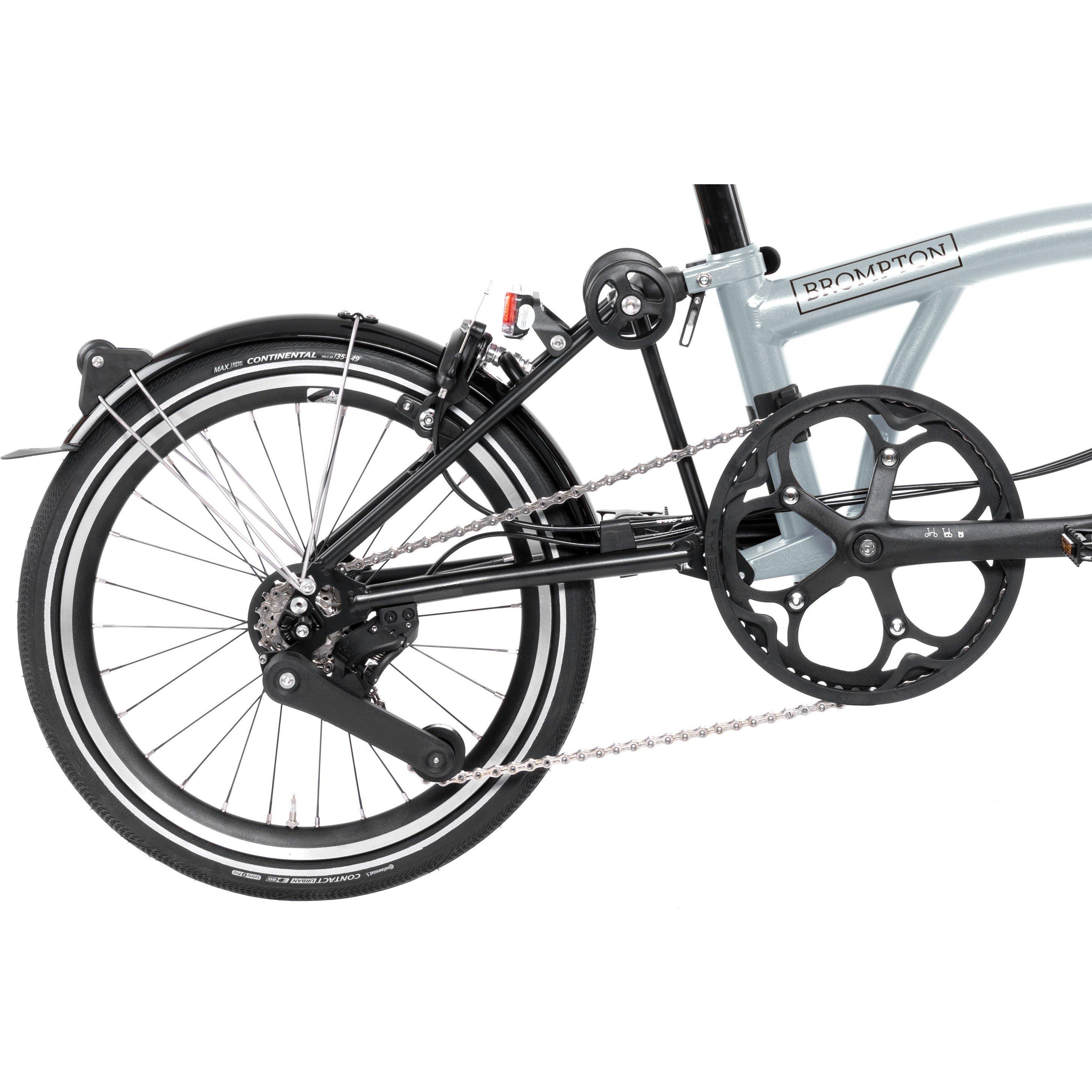 Lunar Ice - Brompton - P Line 4-Speed - Mid Handlebar - Folding Superlight Bike - 5