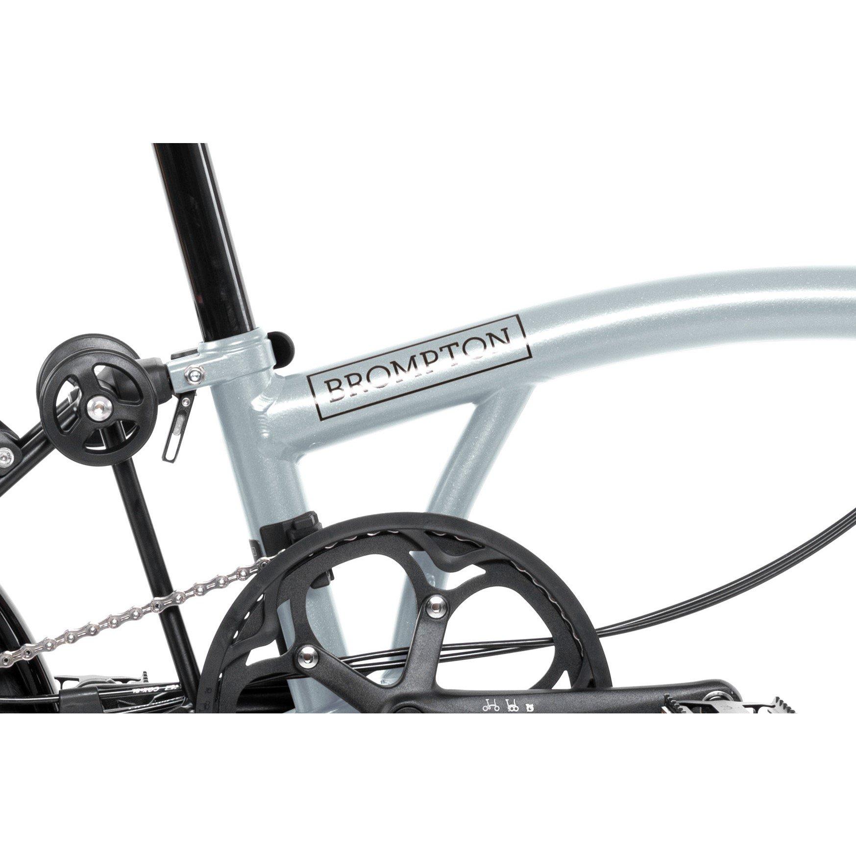 Lunar Ice - Brompton - P Line 4-Speed - Mid Handlebar - Folding Superlight Bike - 6