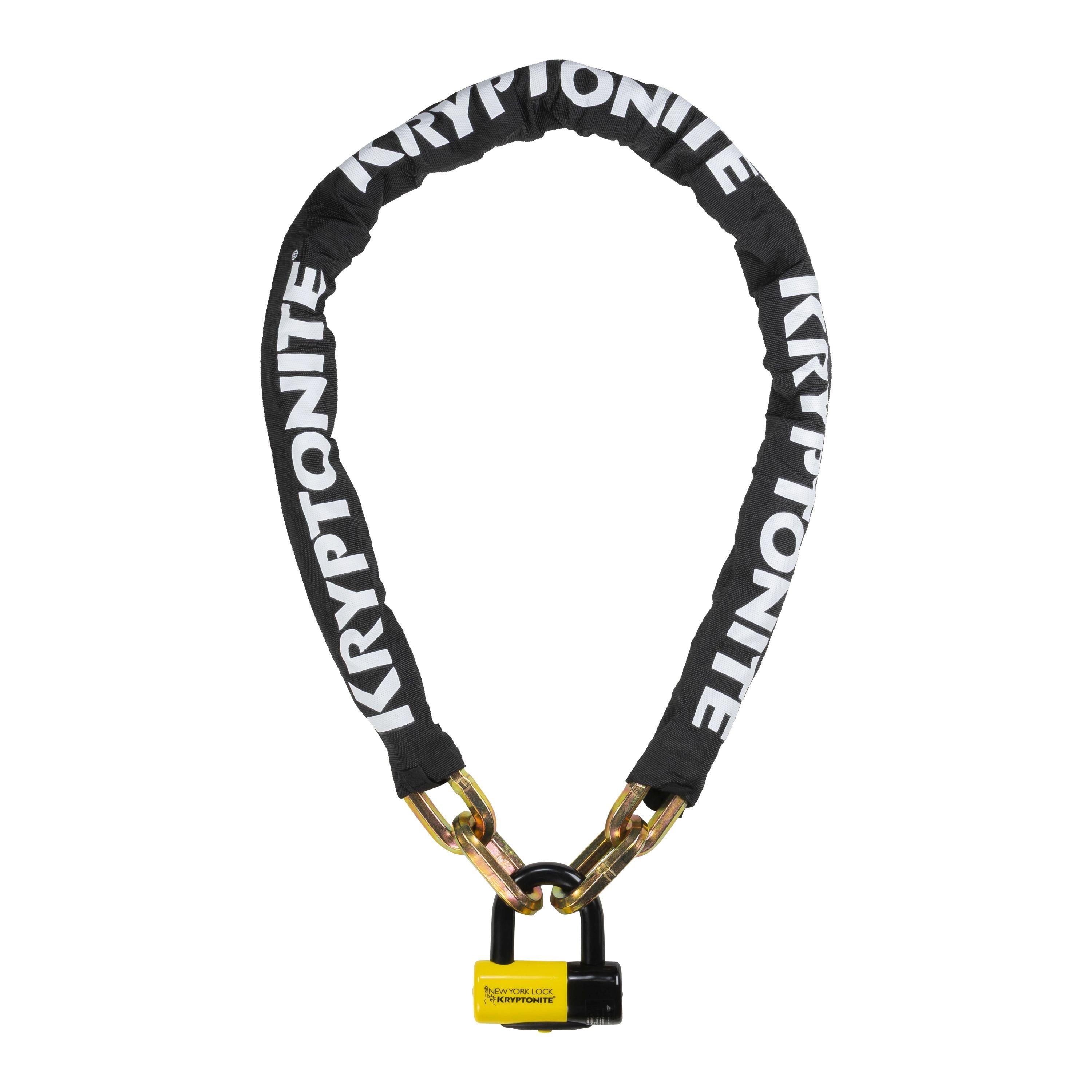 Black/Yellow - Kryptonite - New York Fahgettaboudit Chain 14mm x 150cm and NY Disc Lock Sold Secure Diamond - 1