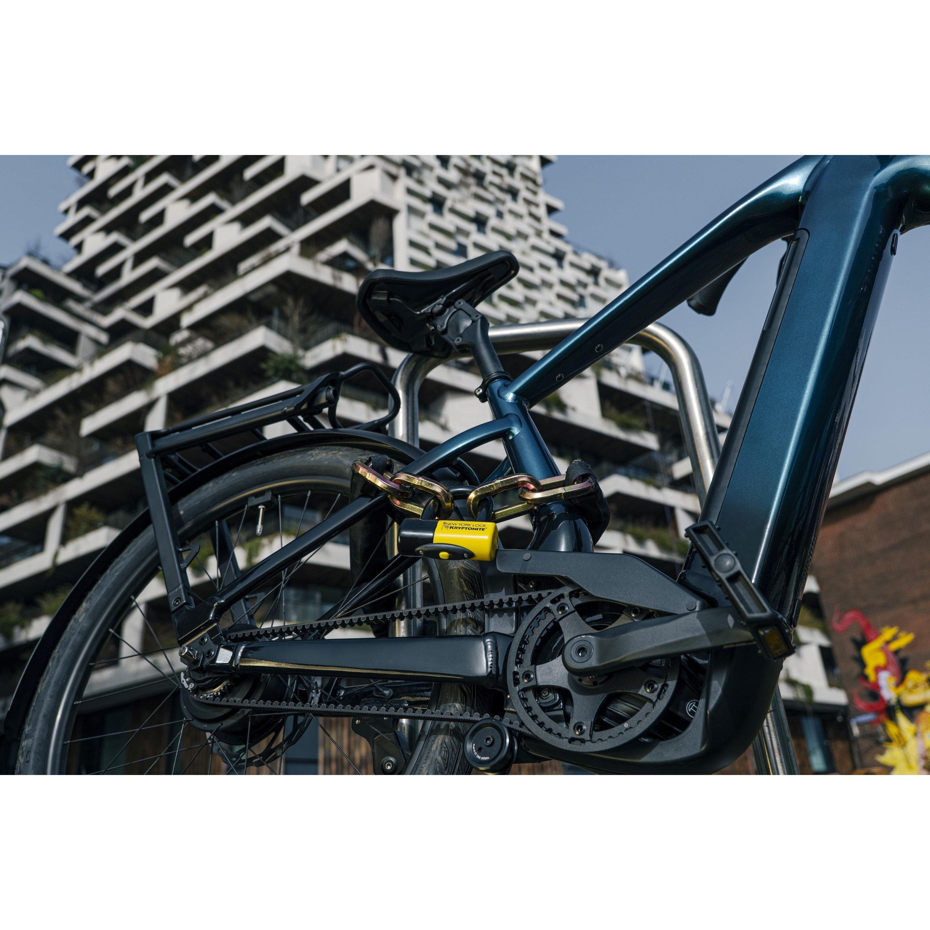 Black/Yellow - Kryptonite - New York Fahgettaboudit Chain 14 mm x 100 cm and NY Disc Lock Sold Secure Diamond - 4
