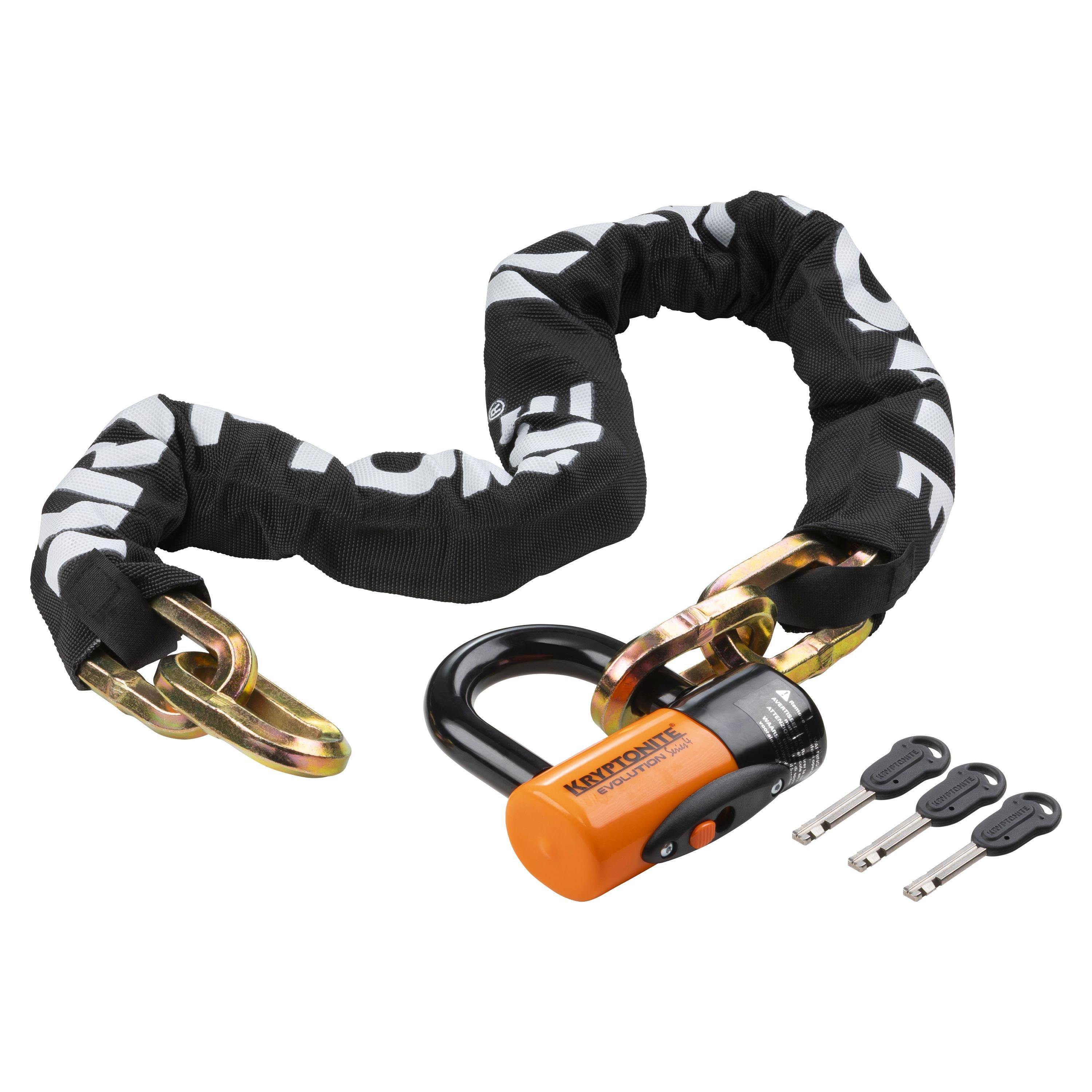 Black - Kryptonite - New York Chain (12mm / 100cm) - with Evo Series 4 14mm Disc Lock Sold Secure Gold - 2