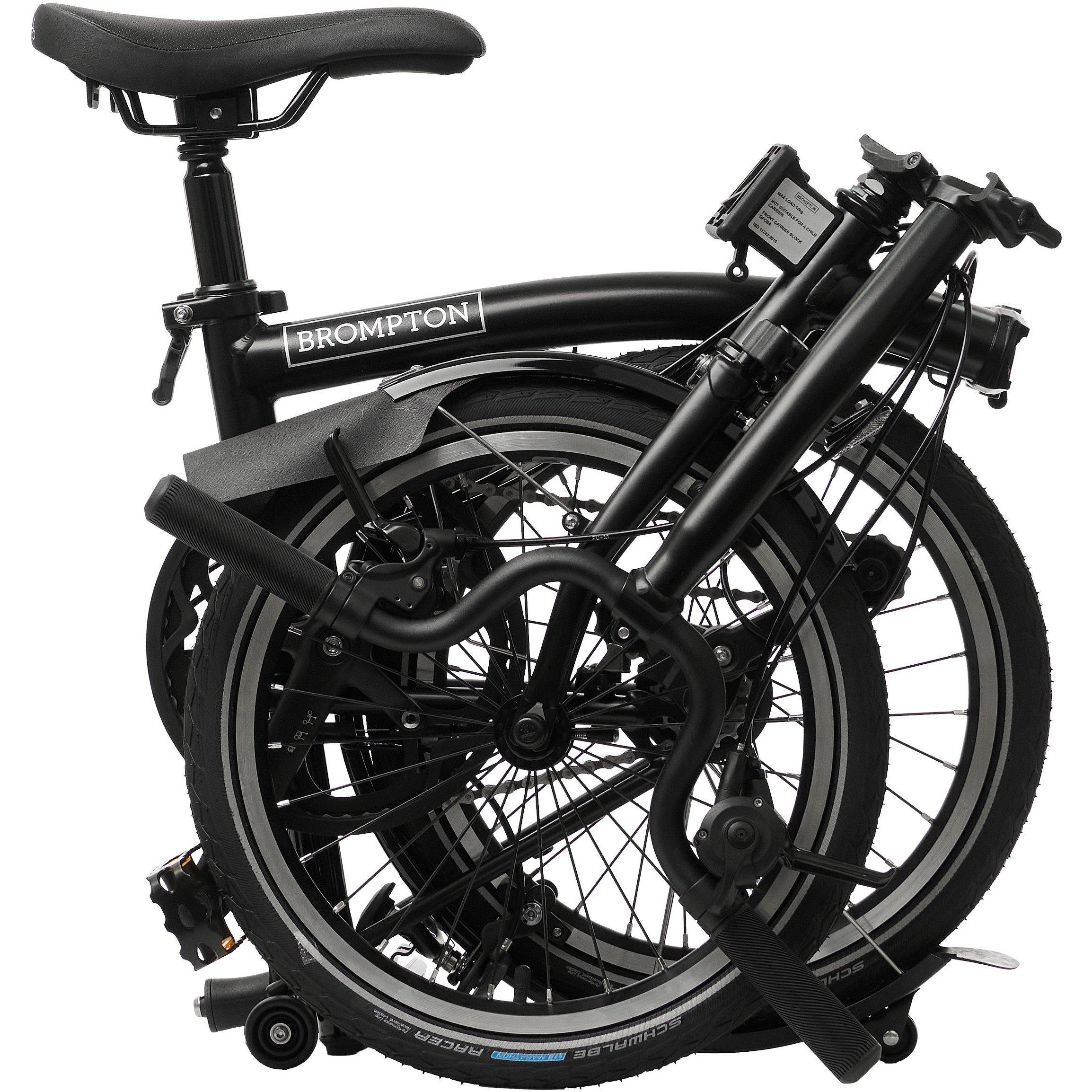 Matt Black - Brompton - C Line 2-speed - High Handlebar - Folding Bike - 4