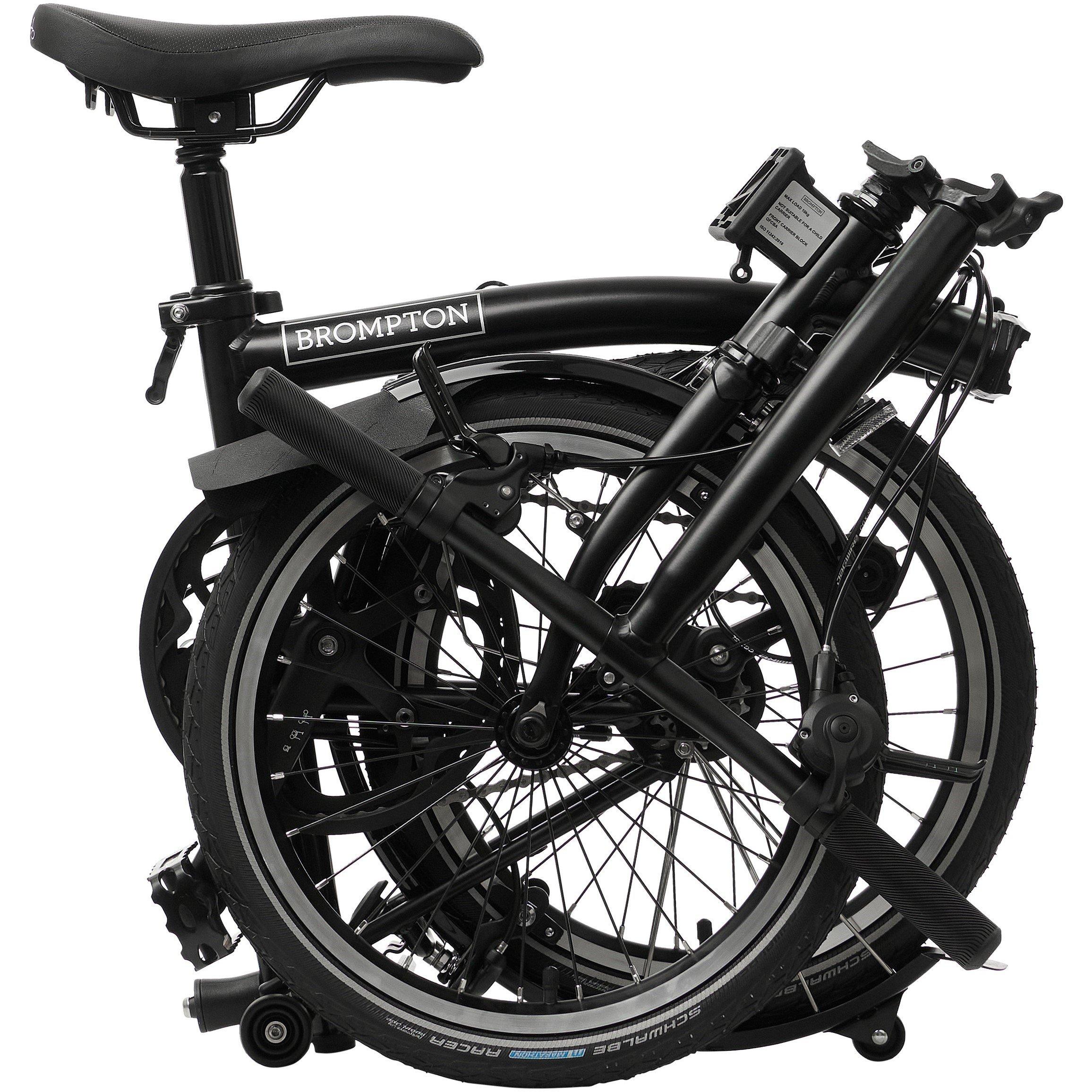 Matt Black - Brompton - C Line 2-speed - Low Handlebar - Folding Bike - 4