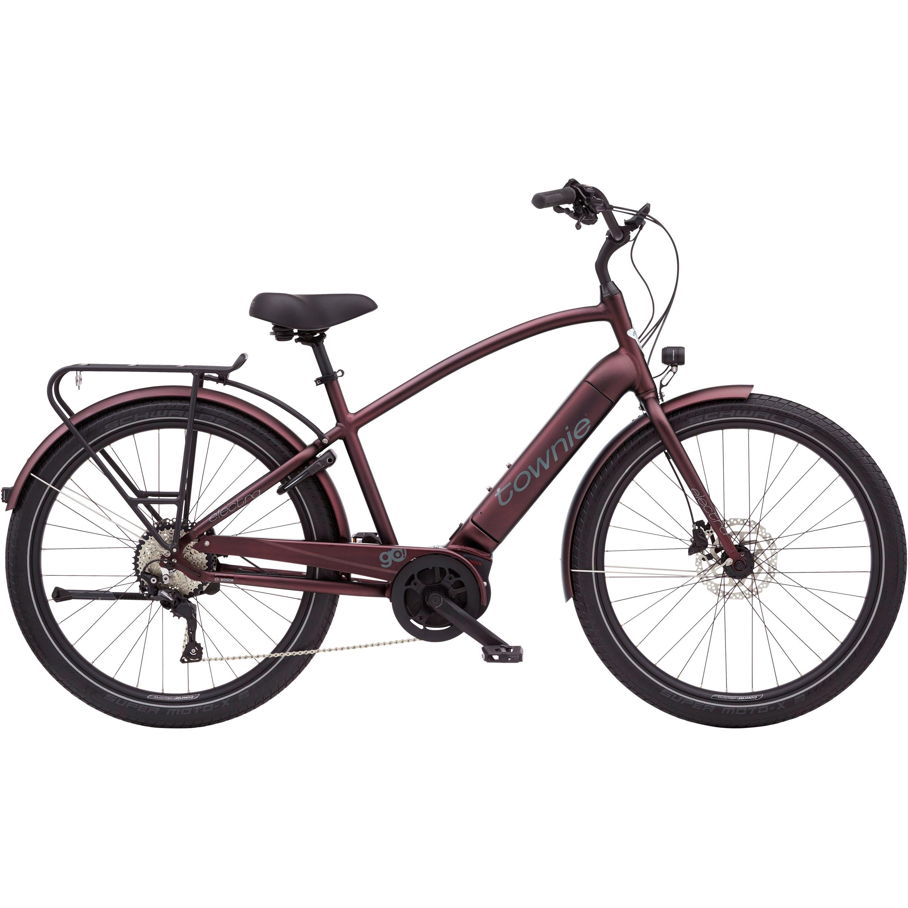 Oxblood - Electra - Townie Path Go! 10D Equipped Step  Over Electric Hybrid Bike - 1
