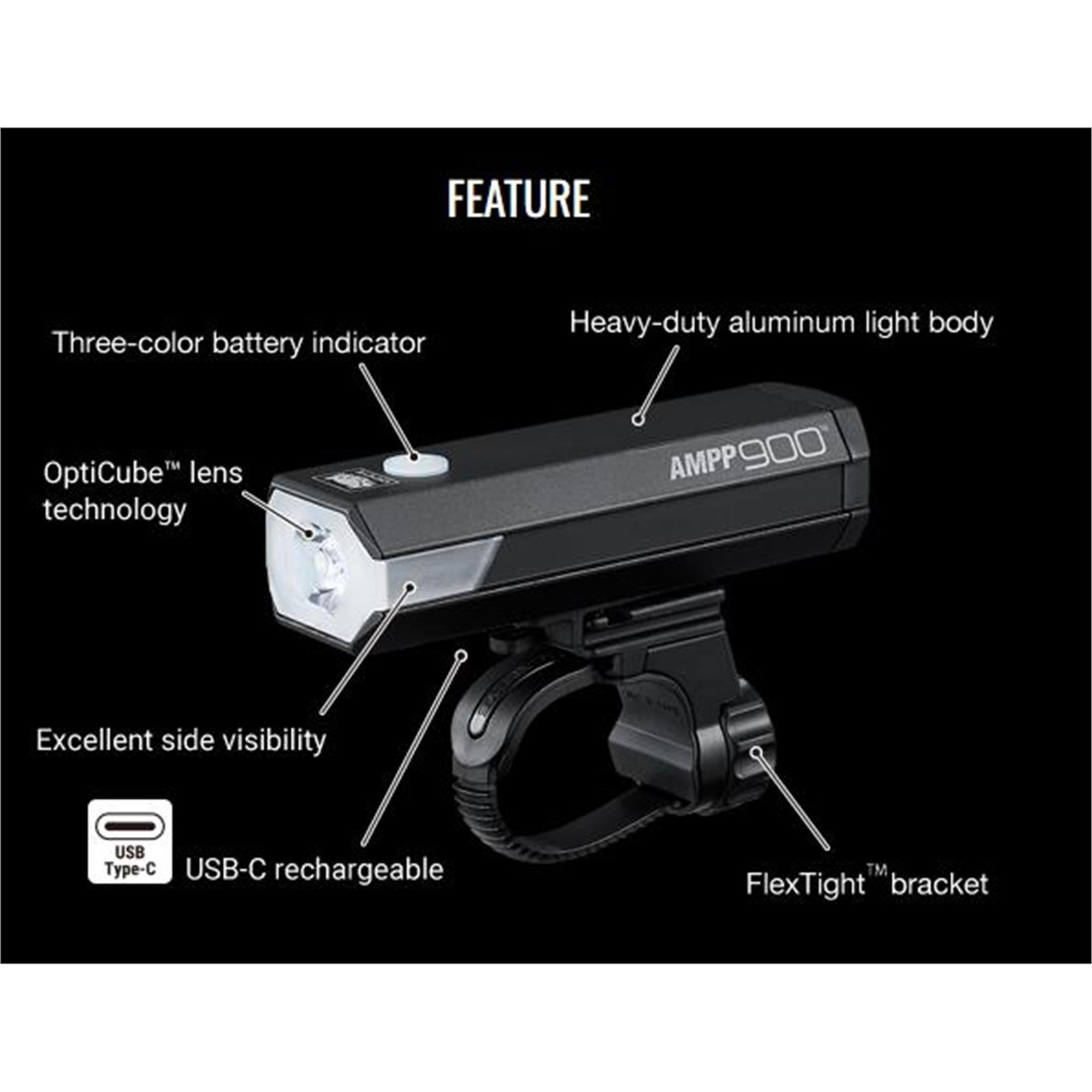 Black - Cateye - AMPP 900 Front Light - 5