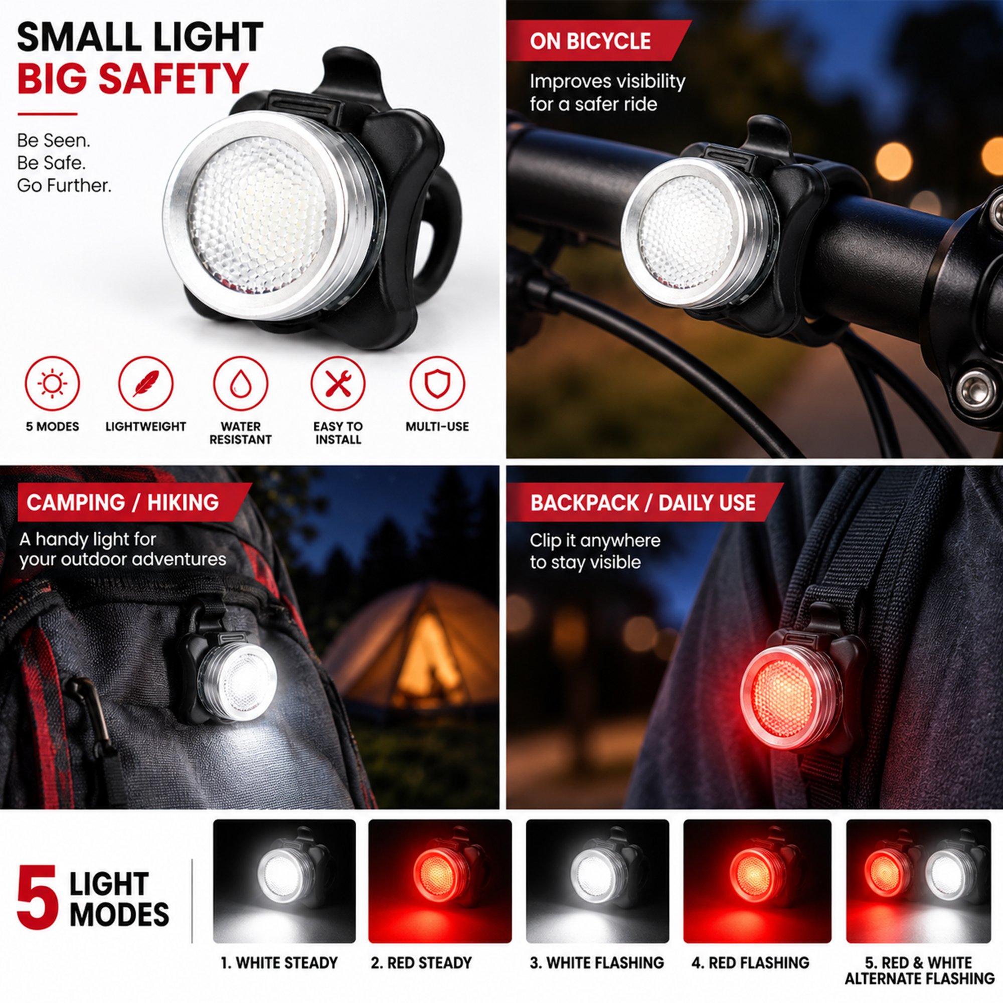 Nero - Dekton - Dekton Rechargeable clip on bike light - 7
