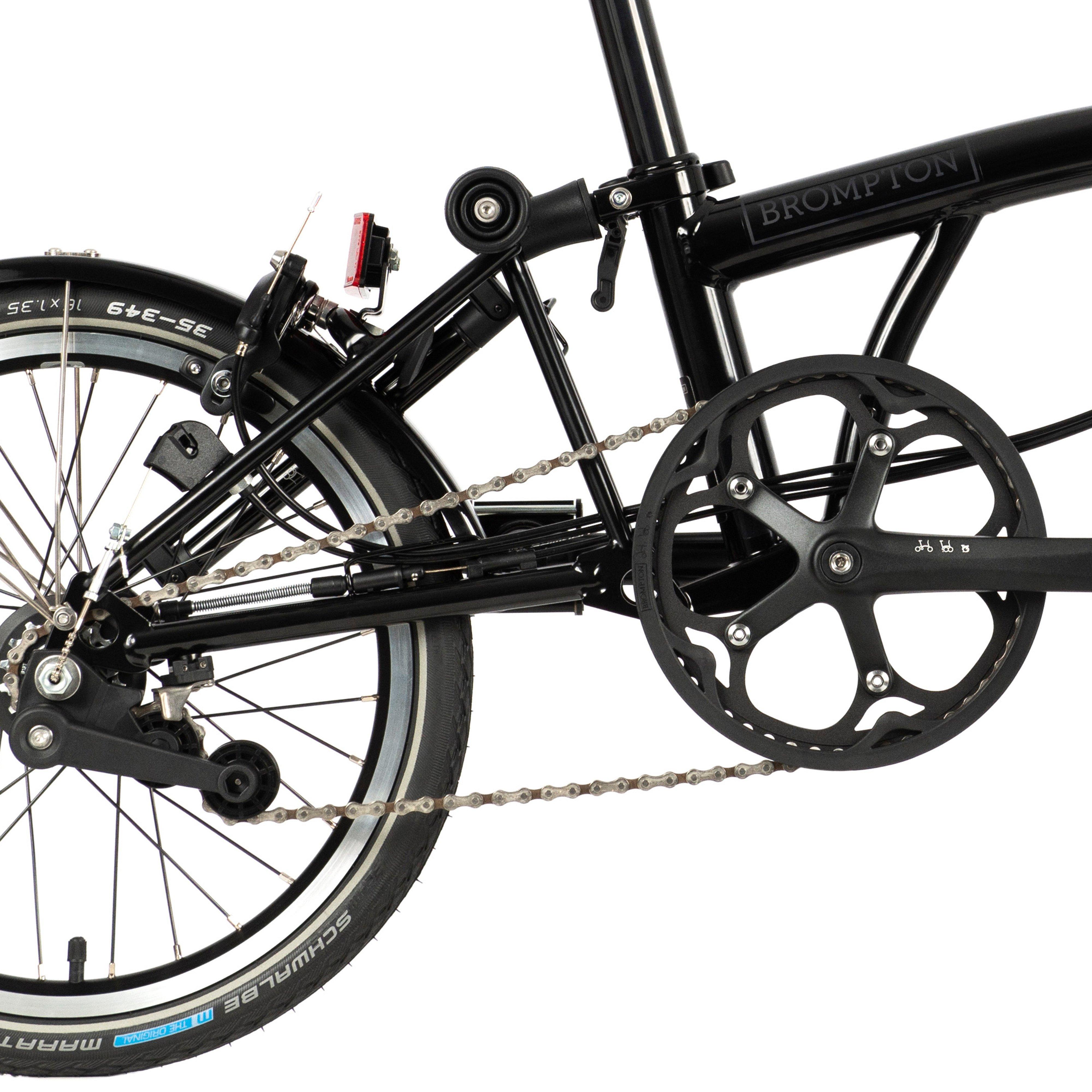 Gloss Black - Brompton - C Line 6-speed - Mid Handlebar - Folding Bike - 2