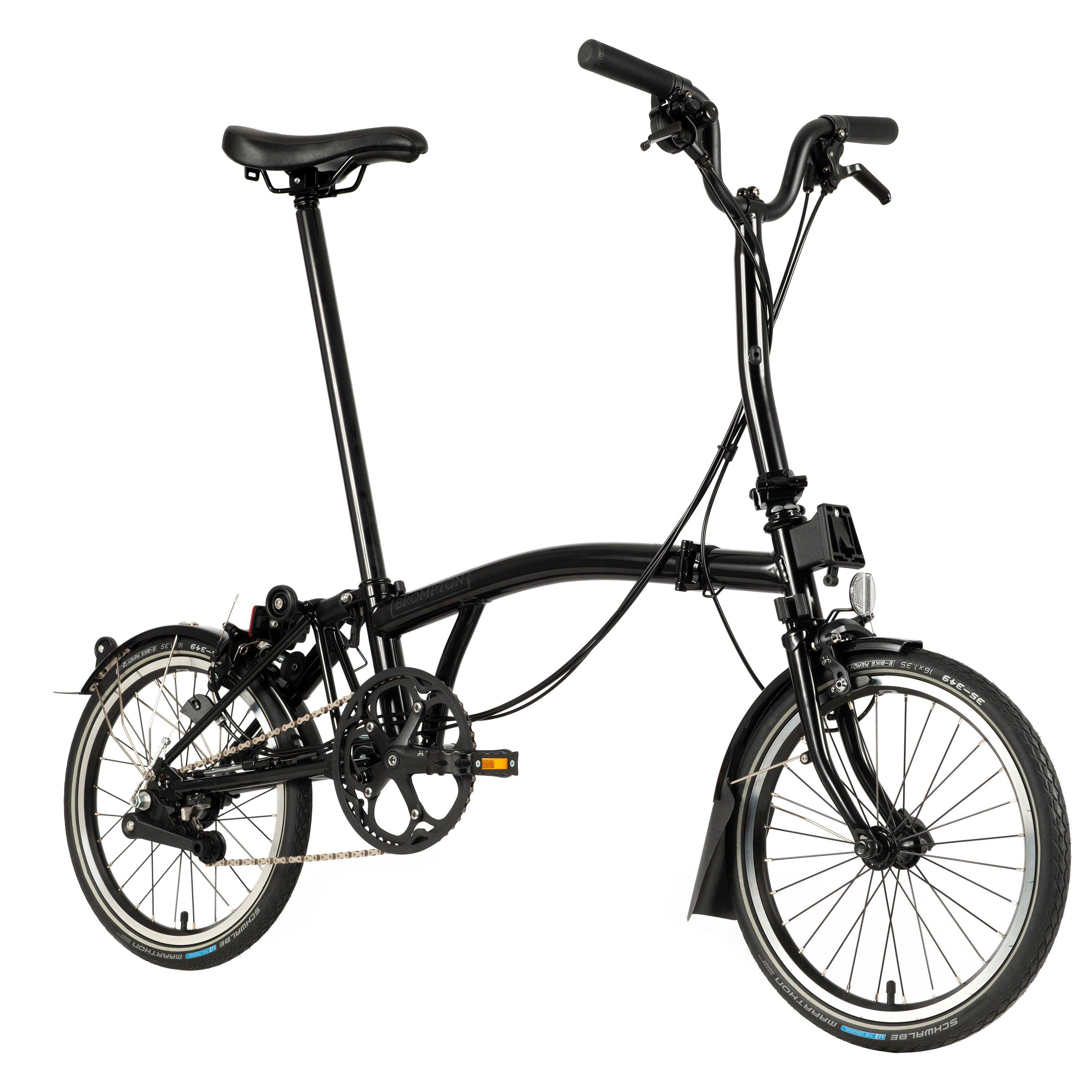 Gloss Black - Brompton - C Line 6-speed - Mid Handlebar - Folding Bike - 5